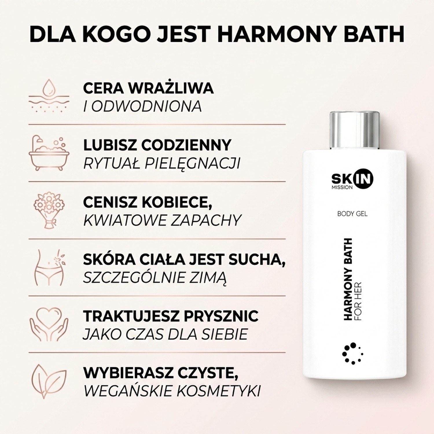 Harmony Bath For Her – Moisturizing Shower Gel for Women – 300ml | Skin Mission