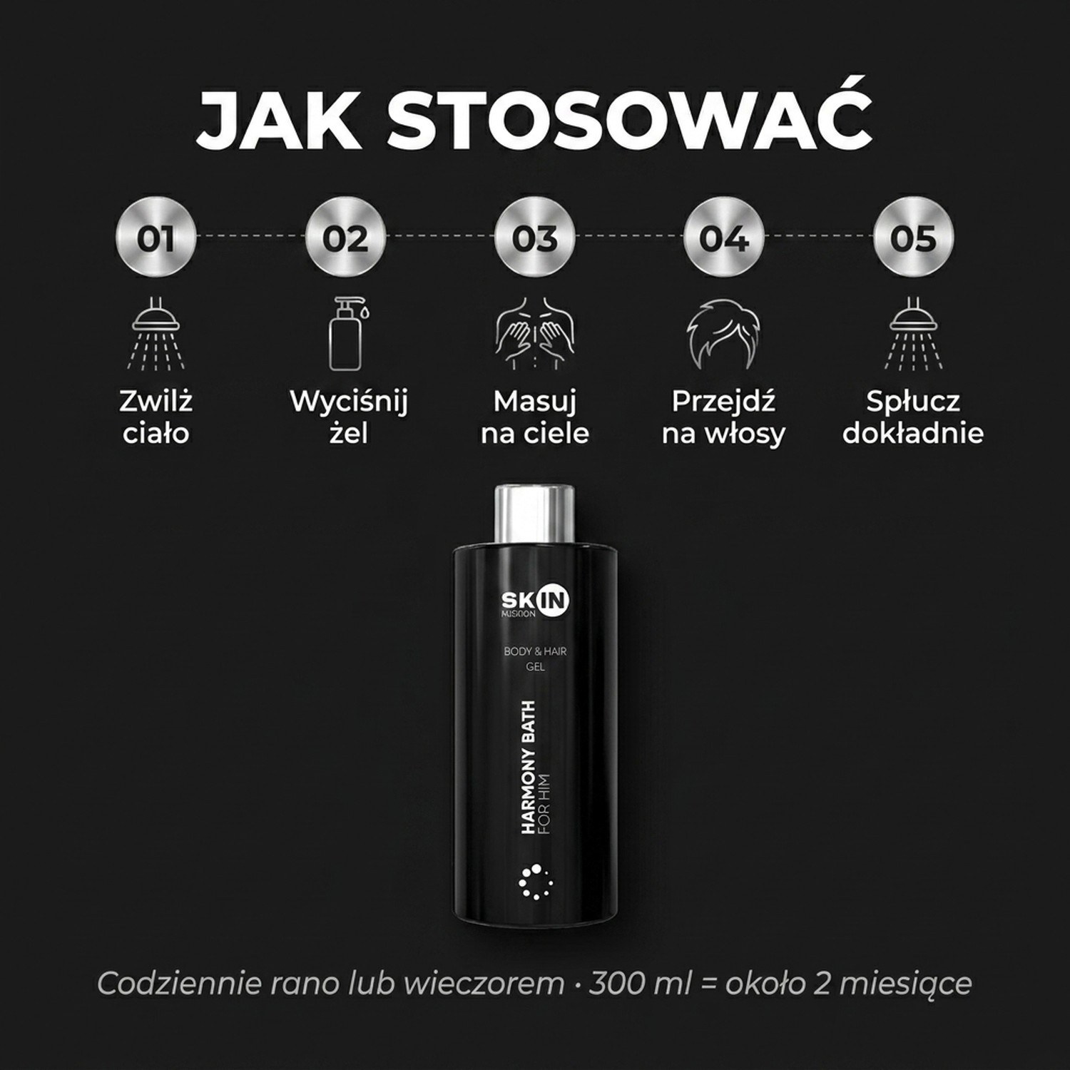 Harmony Bath For Him - Żel pod Prysznic dla Aktywnych Mężczyzn 300ml | Skin Mission