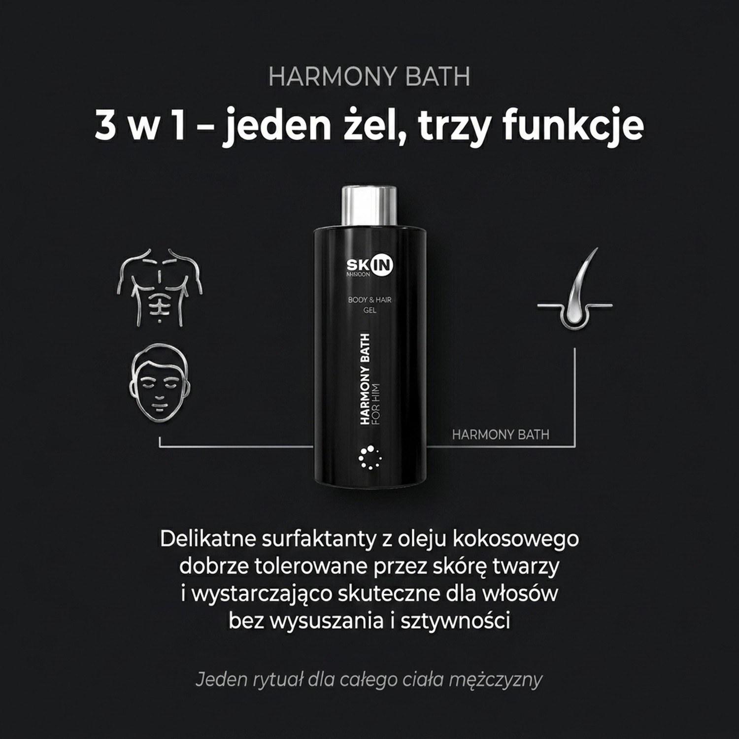 Harmony Bath For Him - Żel pod Prysznic dla Aktywnych Mężczyzn 300ml | Skin Mission