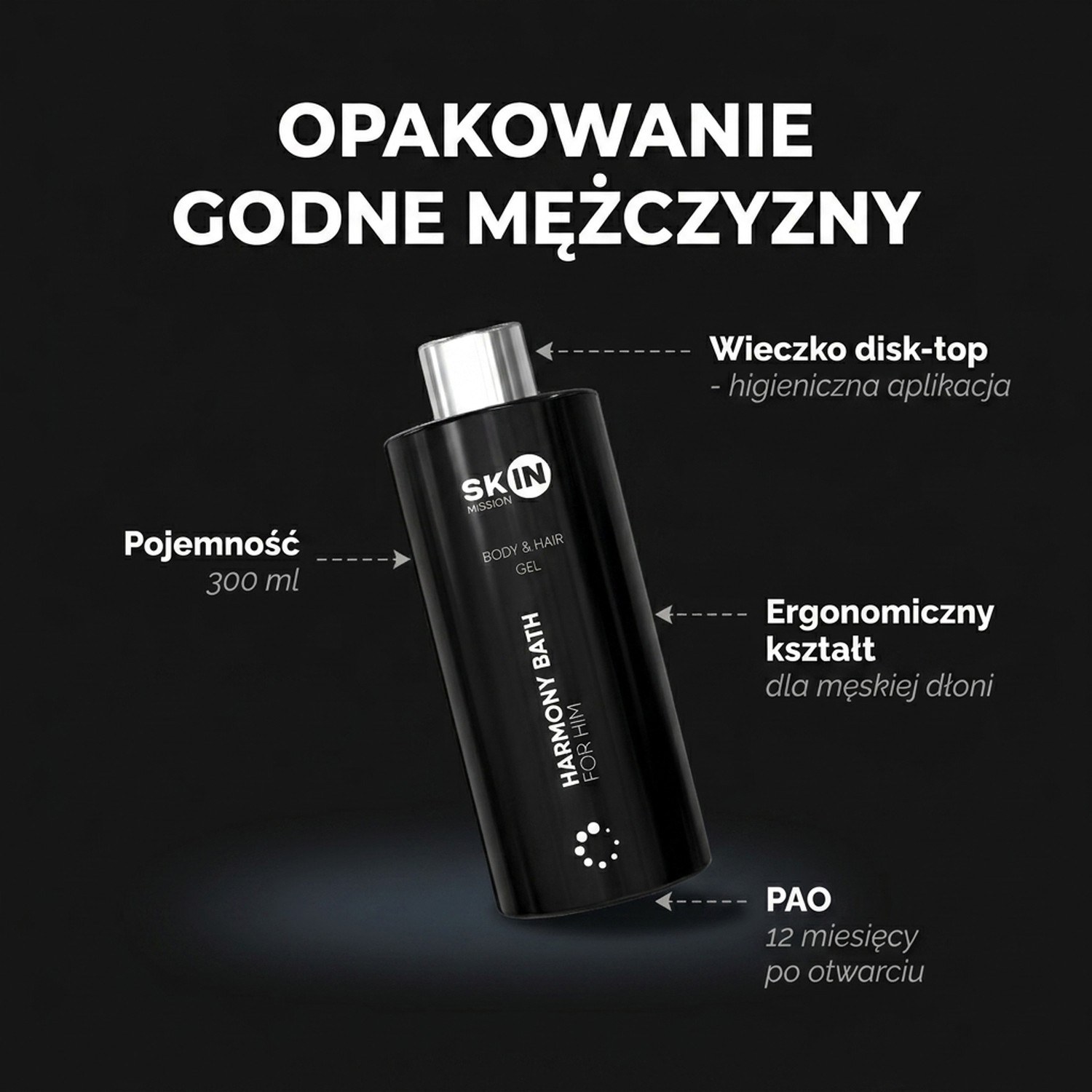 Harmony Bath For Him - Żel pod Prysznic dla Aktywnych Mężczyzn 300ml | Skin Mission