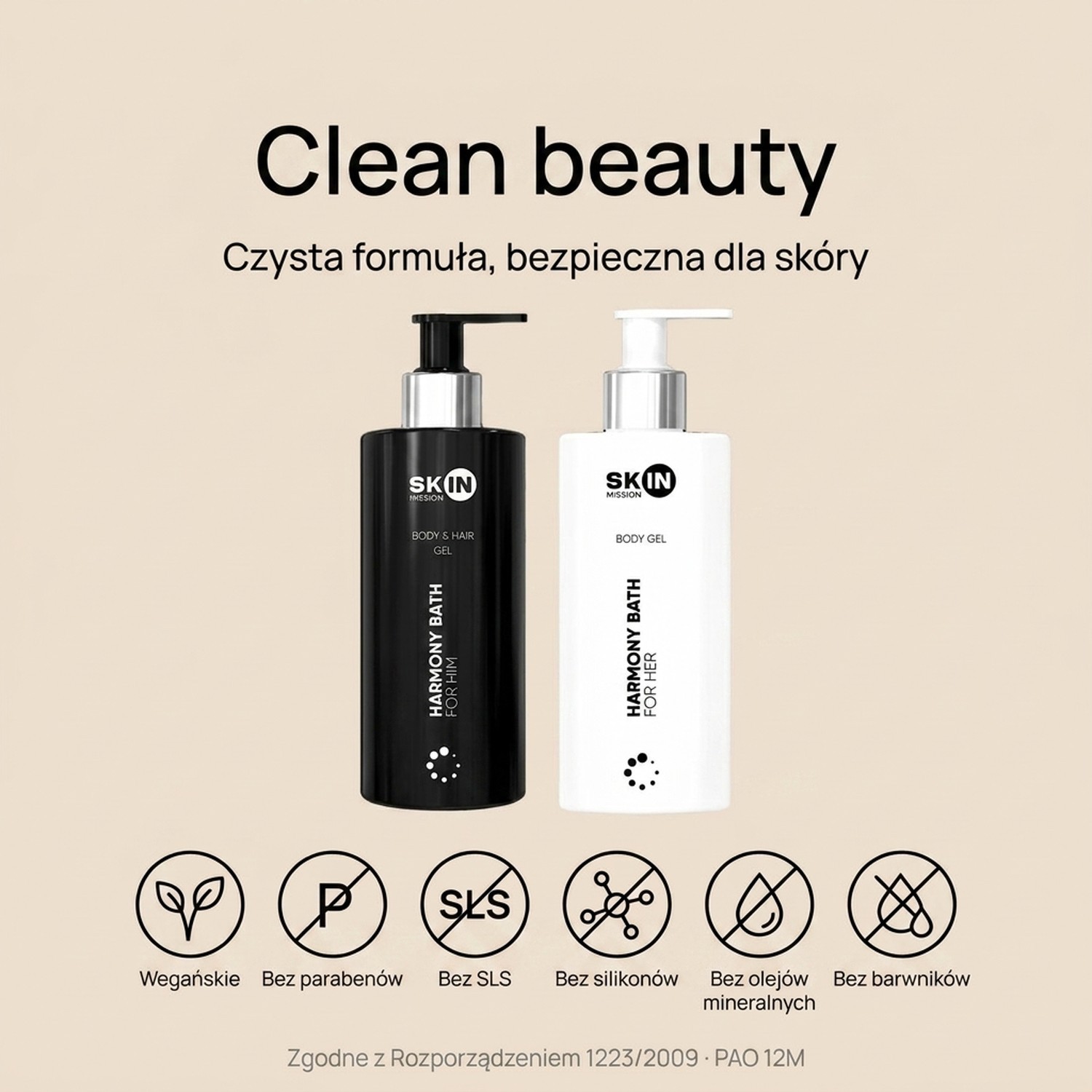 Pakiet: Harmony Bath For Him + Her - Nawilżający żel pod prysznic