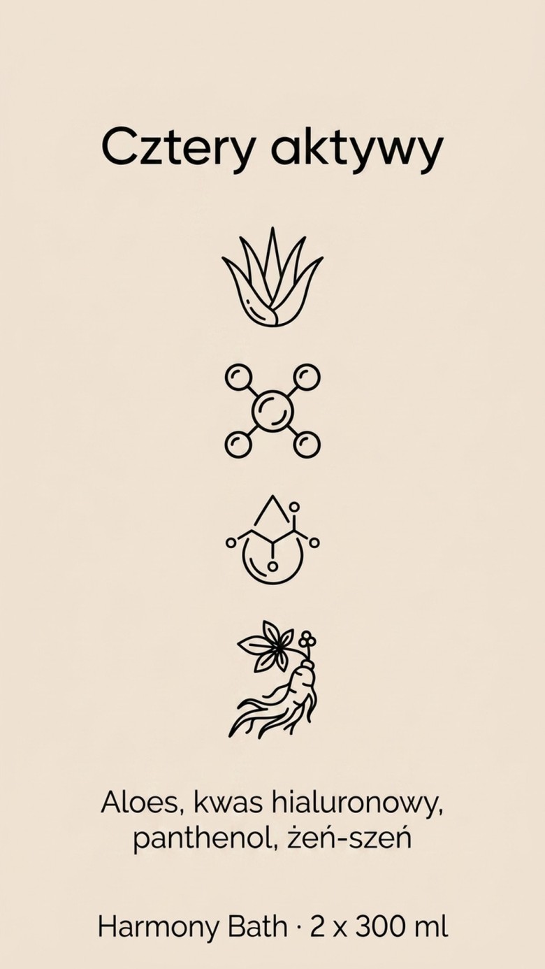 Pakiet: Harmony Bath For Him + Her - Nawilżający żel pod prysznic