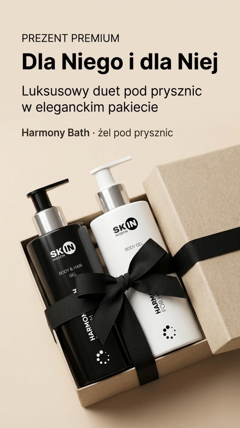 Pakiet: Harmony Bath For Him + Her - Nawilżający żel pod prysznic