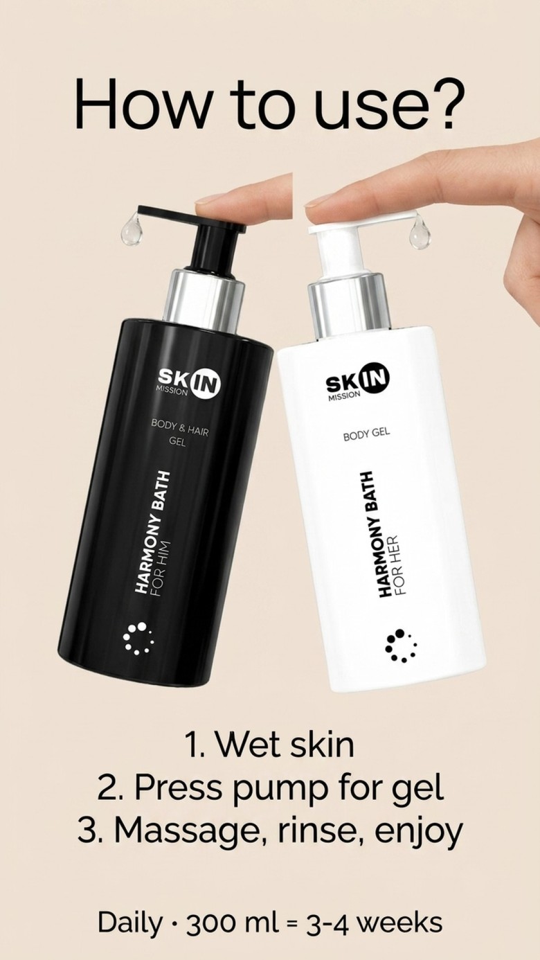 Harmony Bath For Him + Her - body wash gel