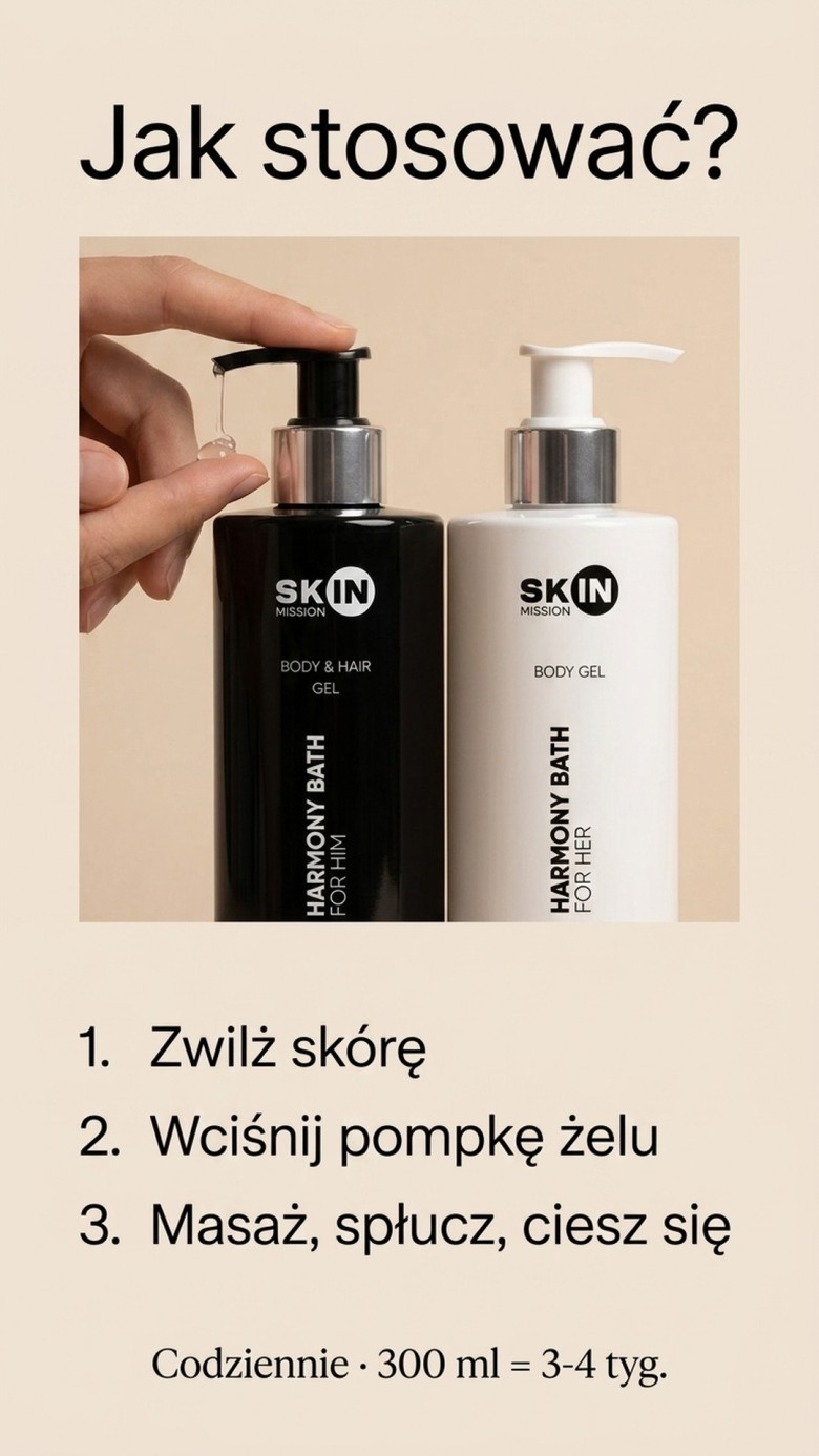 Pakiet: Harmony Bath For Him + Her - Nawilżający żel pod prysznic