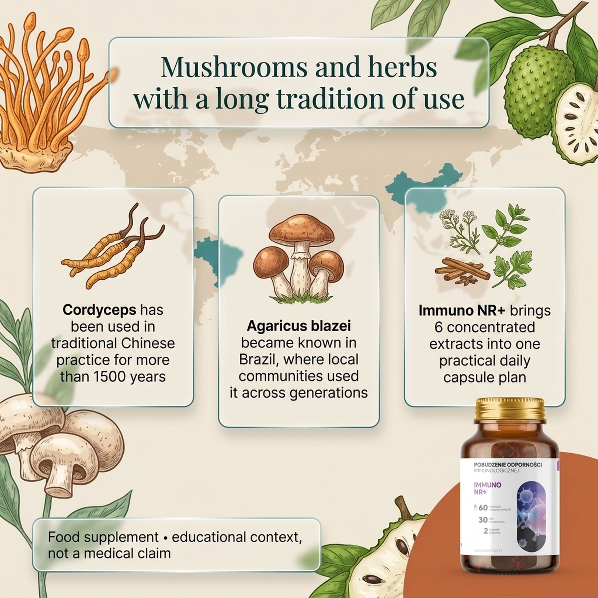 Immuno NR+ - Graviola + Apricot + Agaricus for Immune Support