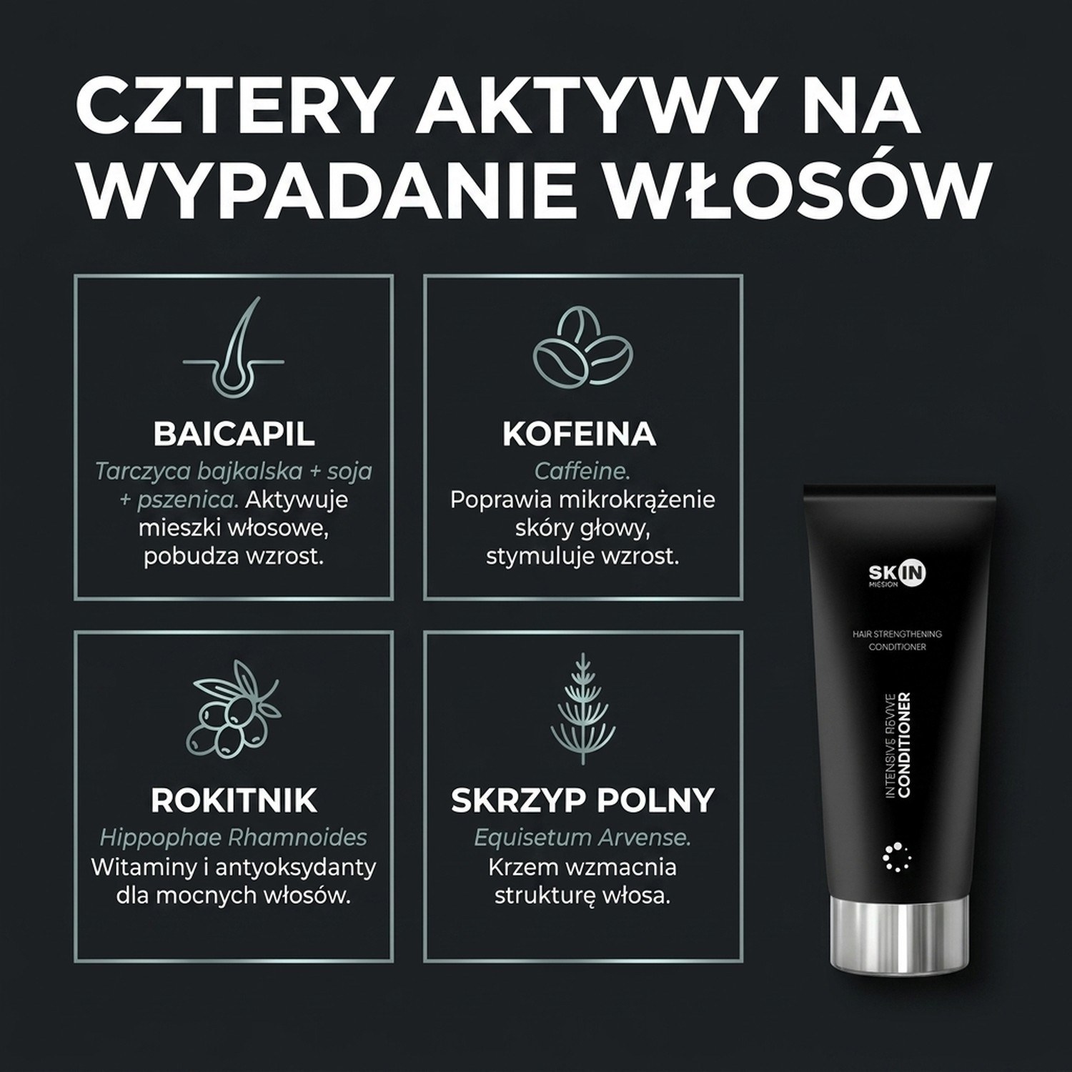 Intensive Revive Conditioner - Revitalizing Conditioner with Skullcap + Sea Buckthorn + Caffeine - Skin Mission