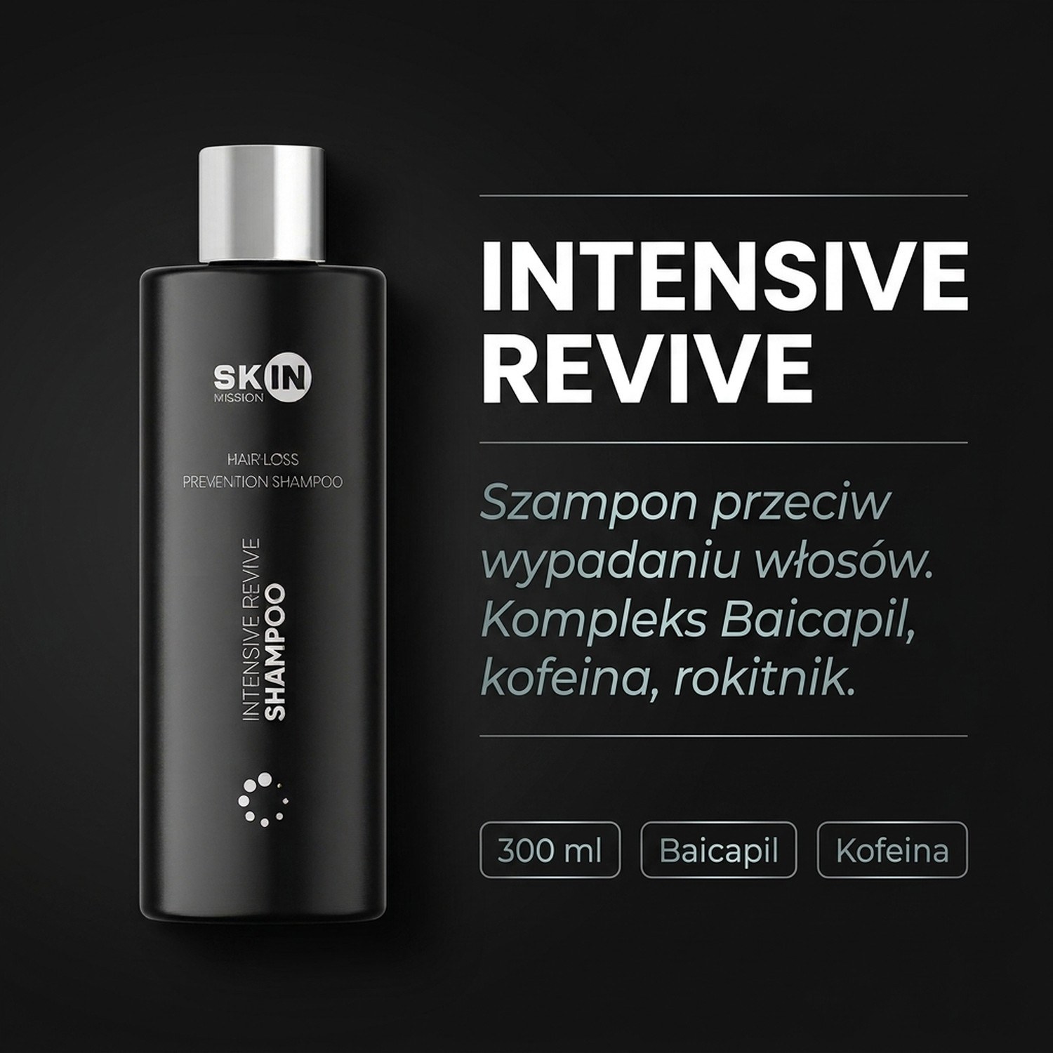 Intensive Revive Shampoo - Revitalizing Shampoo with Baikal Skullcap + Caffeine - Skin Mission