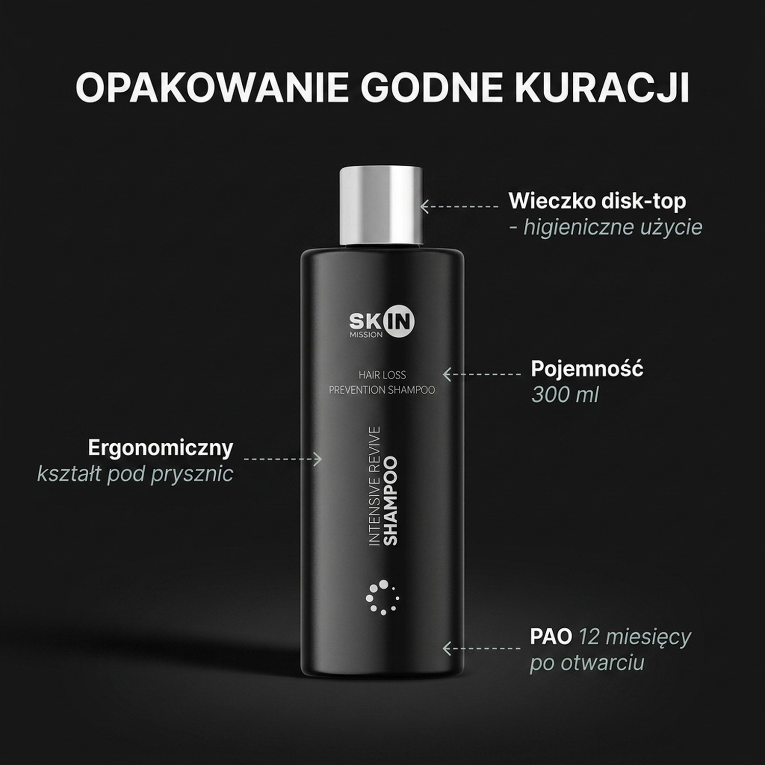 Intensive Revive Shampoo - Revitalizing Shampoo with Baikal Skullcap + Caffeine - Skin Mission