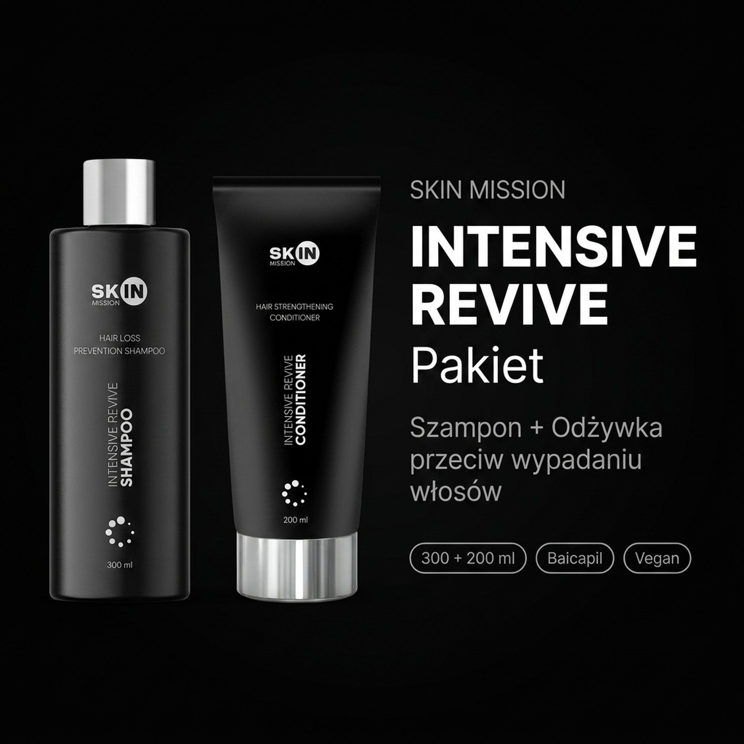 Pakiet: Intensive Revive - Szampon + Odżywka przeciw wypadaniu włosów - Skin Mission