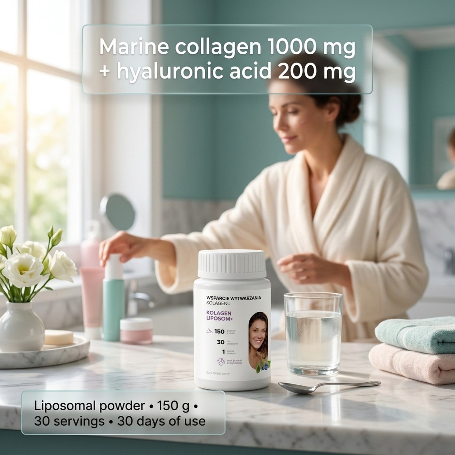Liposomal Collagen+ with Blueberry Flavor + stirrer