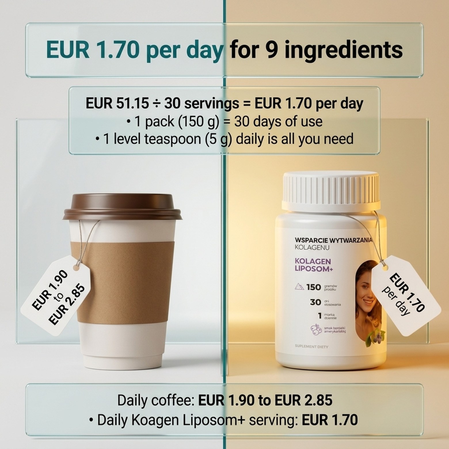 Liposomal Collagen+ with Blueberry Flavor + stirrer
