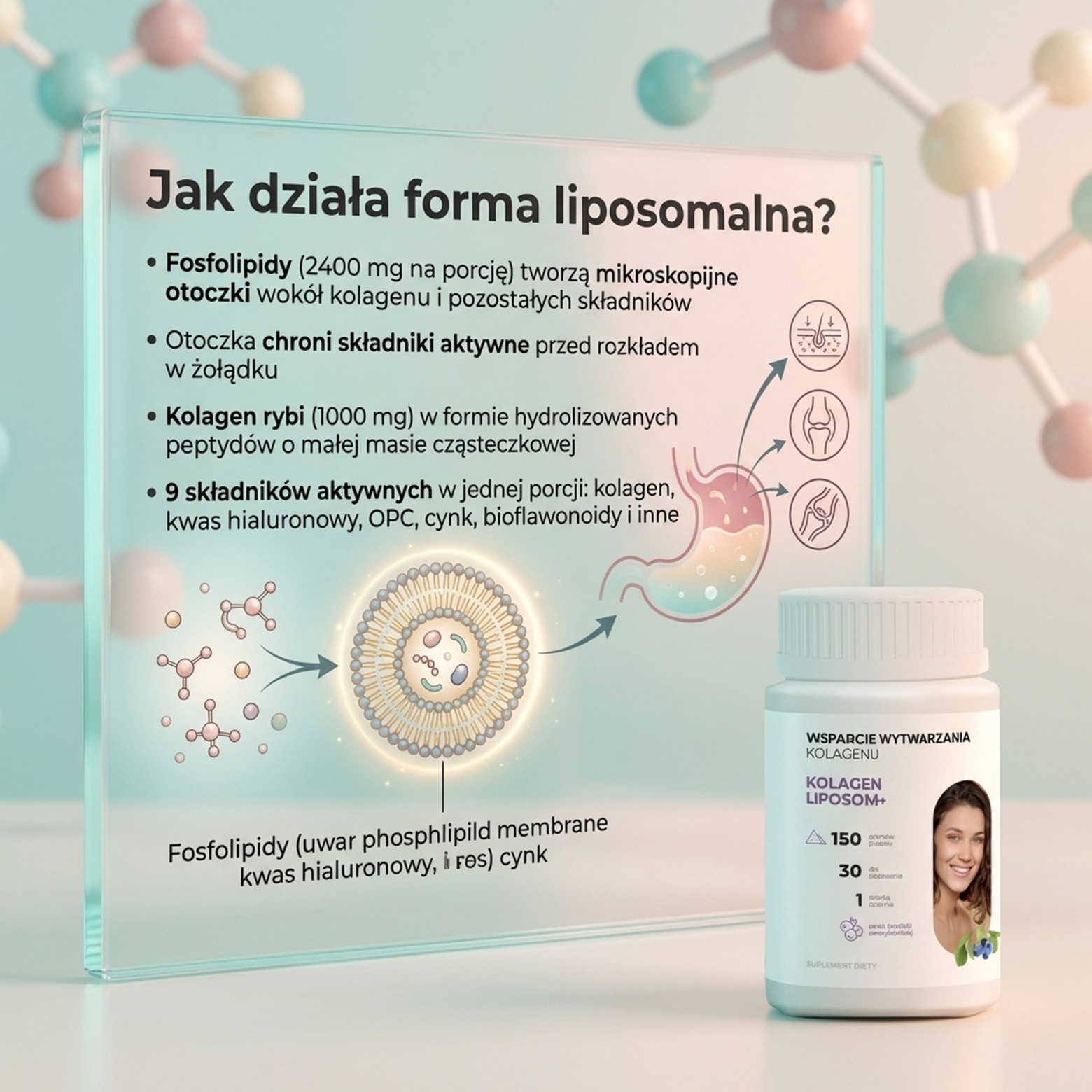 Kolagen Liposom+ Borówka - Kolagen rybi + Hialuron + Centella w liposomach
