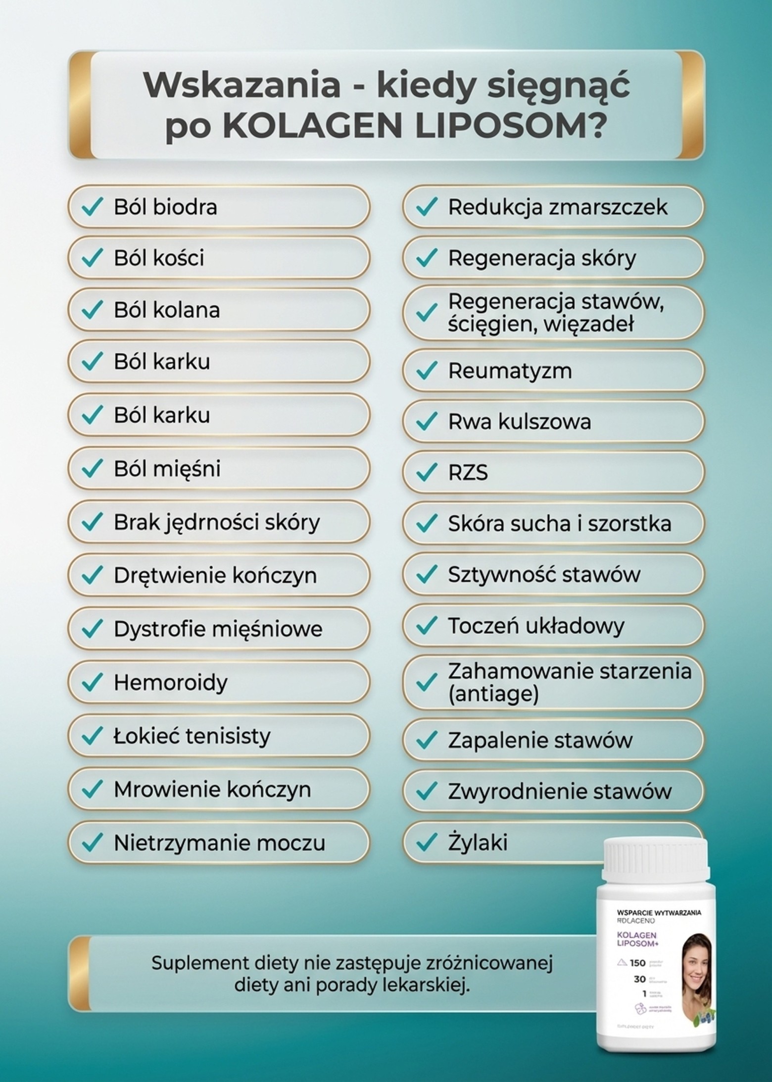 Kolagen Liposom+ Borówka - Kolagen rybi + Hialuron + Centella w liposomach