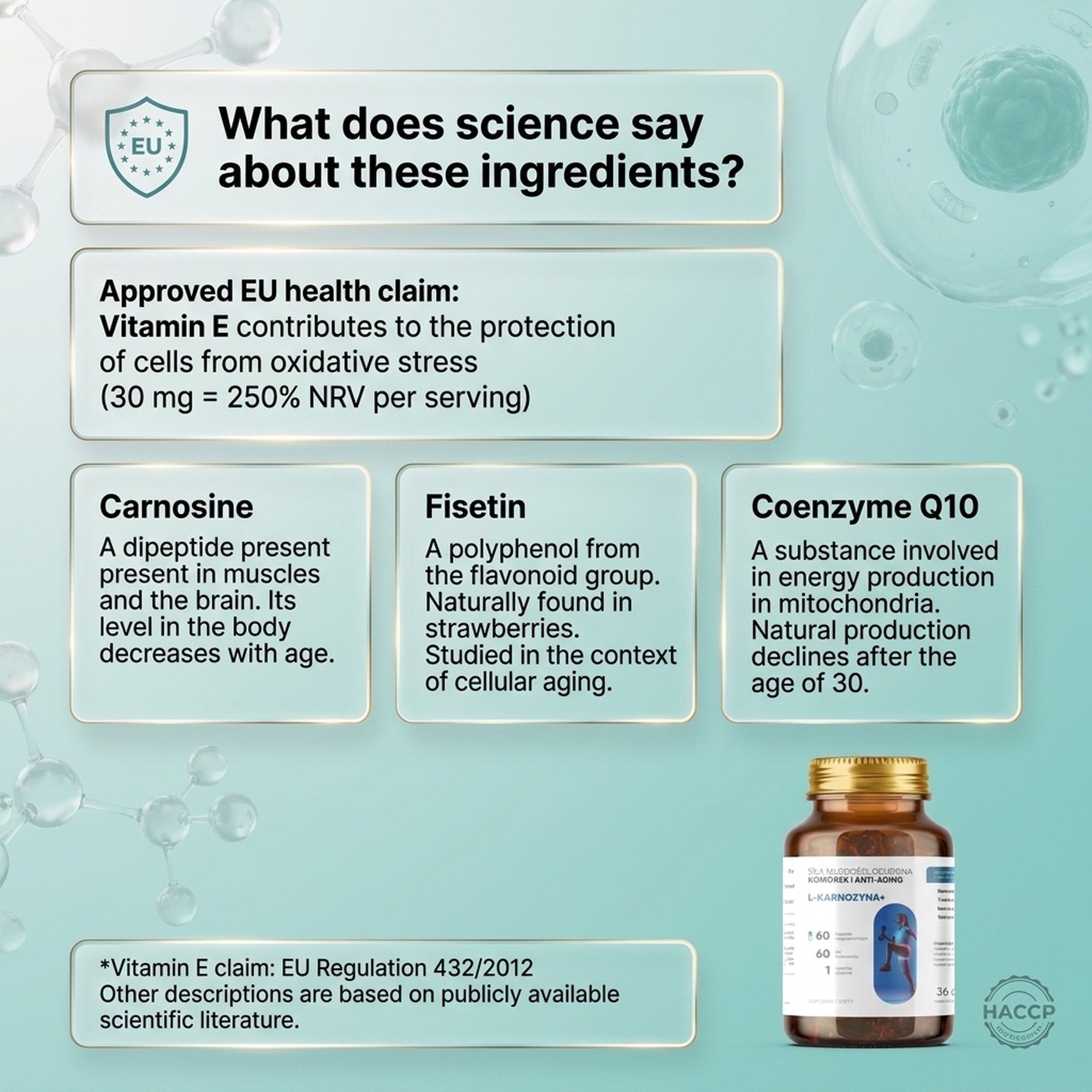 L-Carnosine+ - Carnosine 400 mg + Fisetin + CoQ10 for Smart Aging