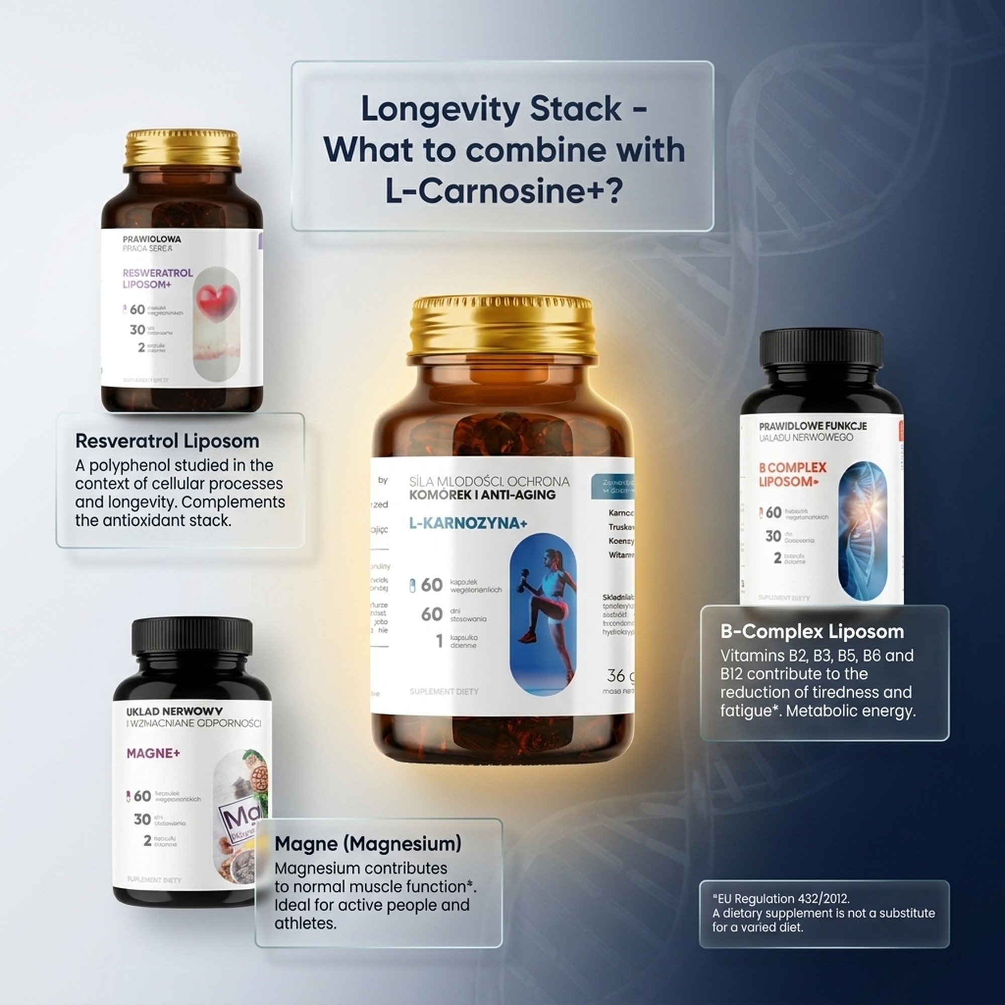 L-Carnosine+ - Carnosine 400 mg + Fisetin + CoQ10 for Smart Aging