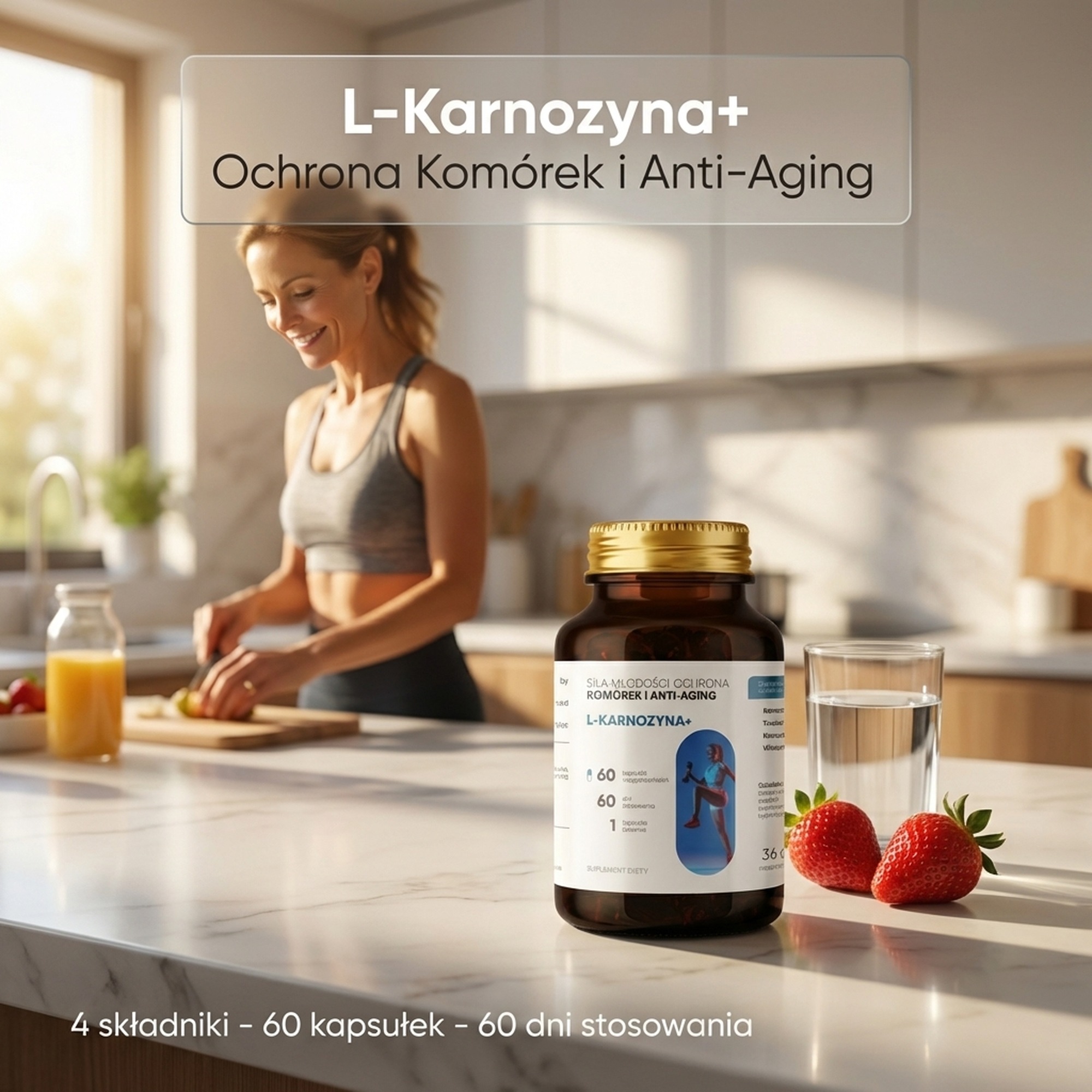 L-Karnozyna+ - Karnozyna 400mg + Fisetyna + Koenzym Q10 na anty-aging