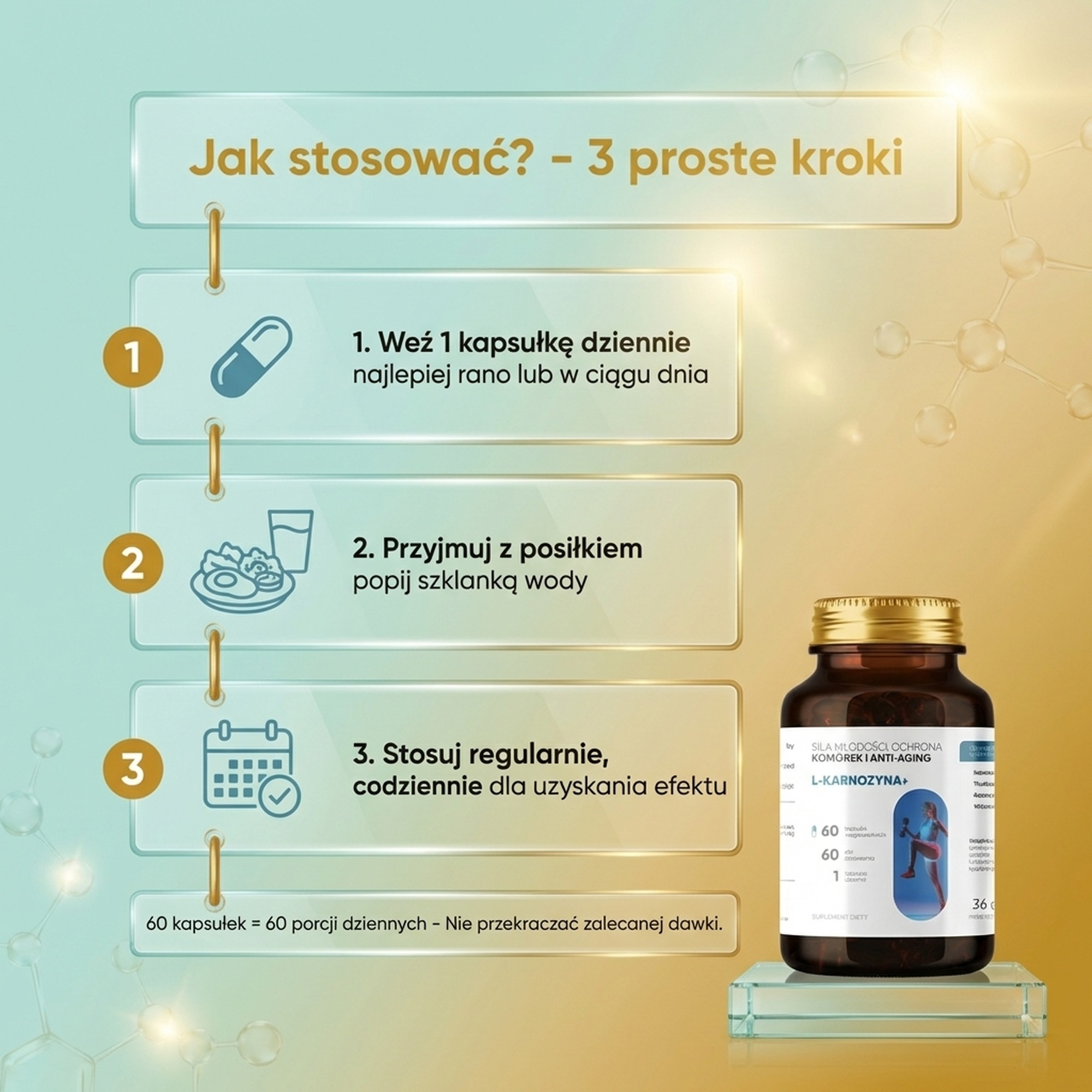 L-Karnozyna+ - Karnozyna 400mg + Fisetyna + Koenzym Q10 na anty-aging