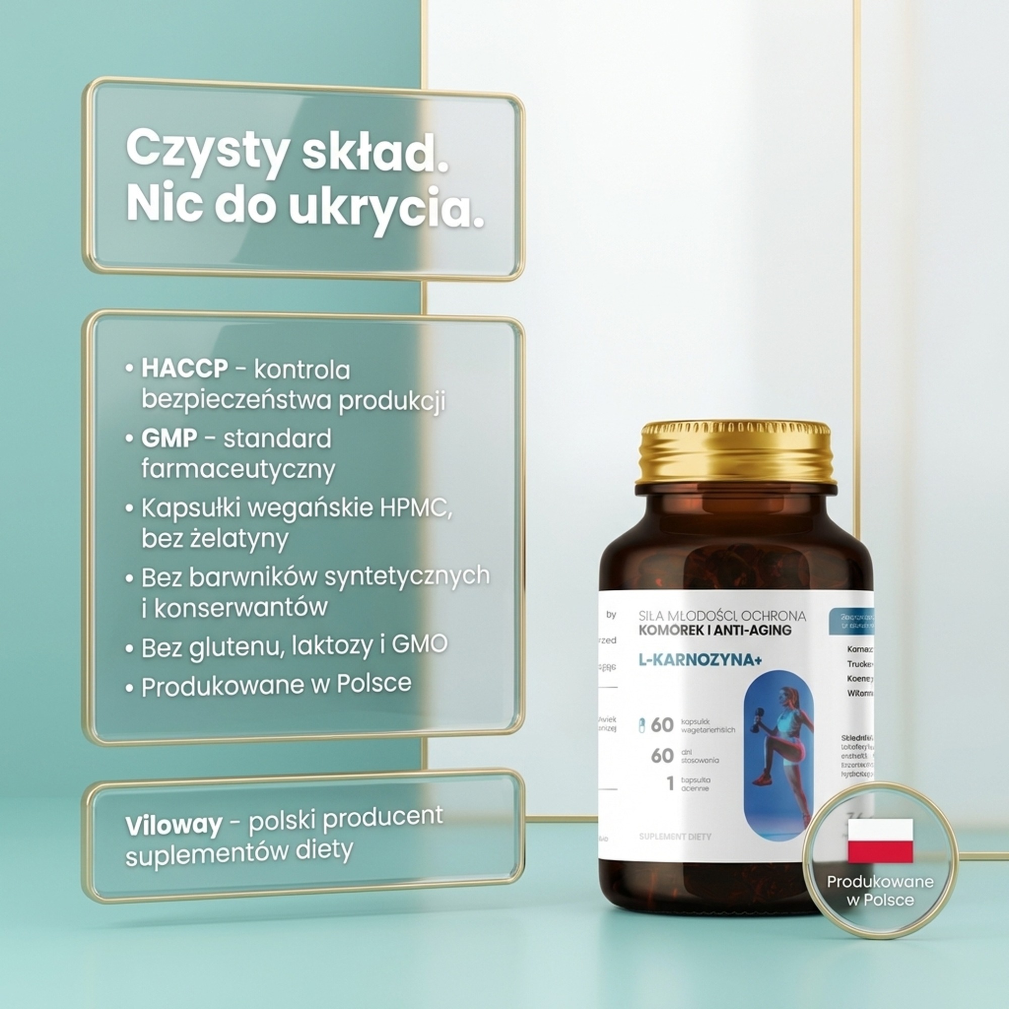 L-Karnozyna+ - Karnozyna 400mg + Fisetyna + Koenzym Q10 na anty-aging