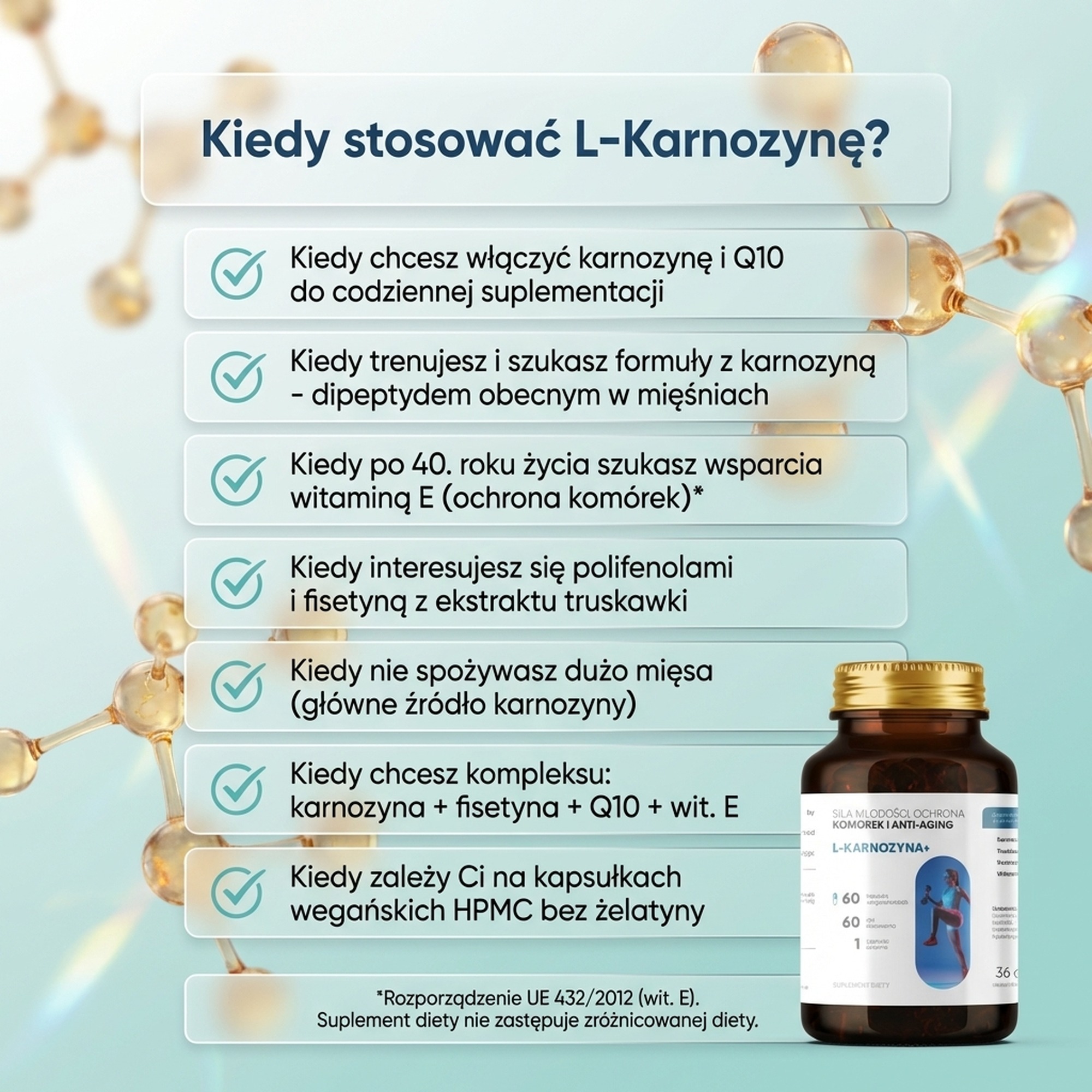 L-Karnozyna+ - Karnozyna 400mg + Fisetyna + Koenzym Q10 na anty-aging