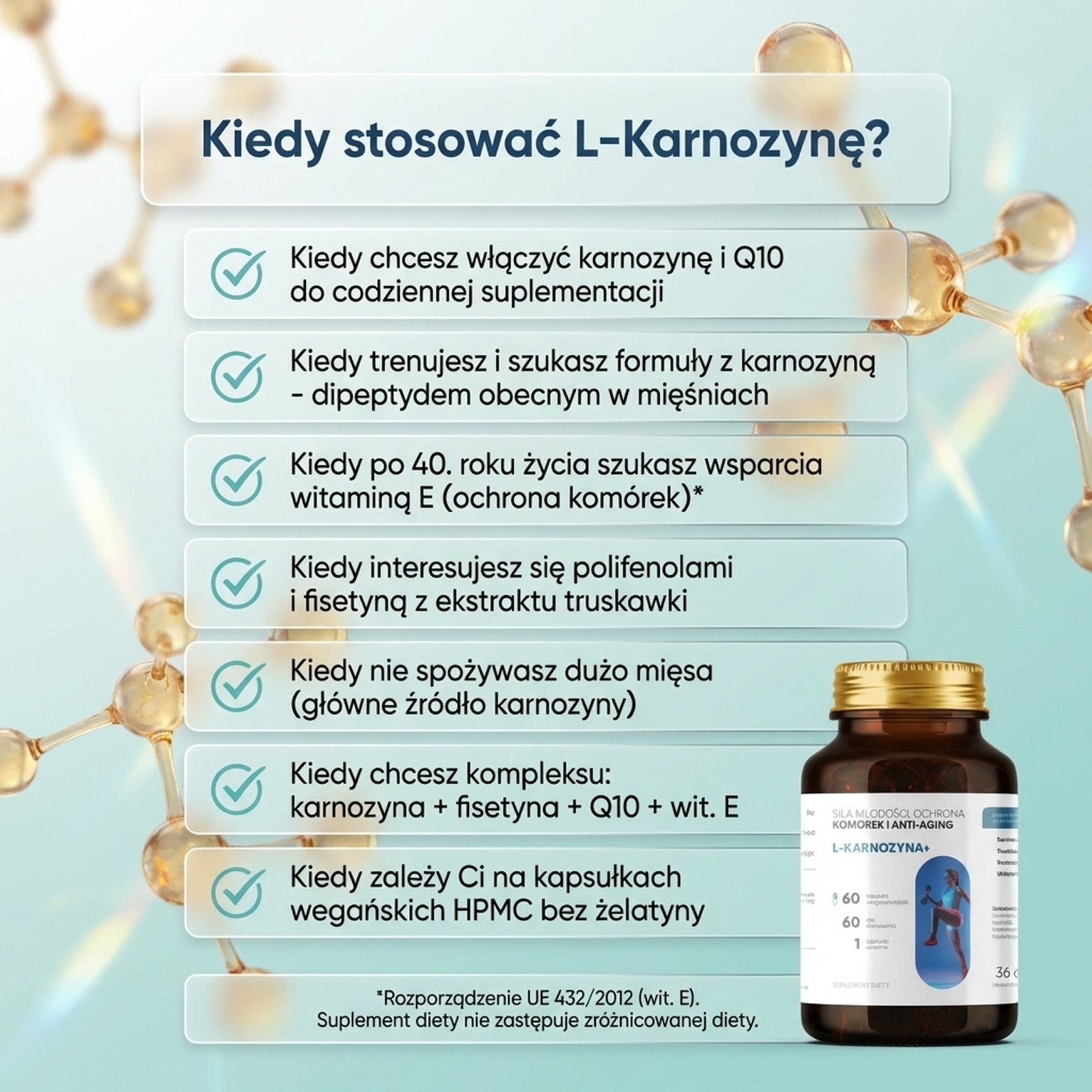 L-Karnozyna+ - Karnozyna 400mg + Fisetyna + Koenzym Q10 na anty-aging