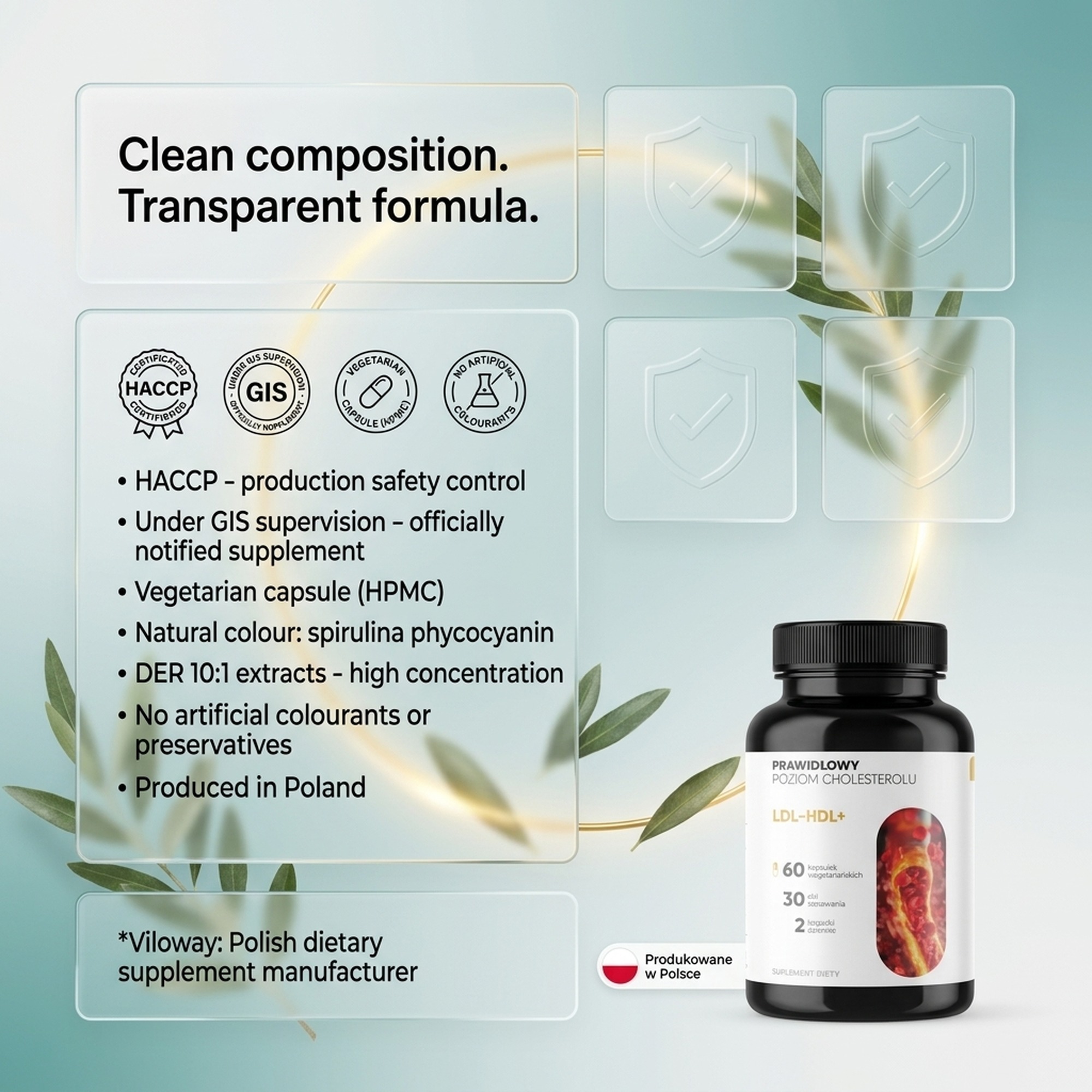LDL-HDL+ - Olive Leaf + Guggul + Amla for a Daily Cholesterol Routine