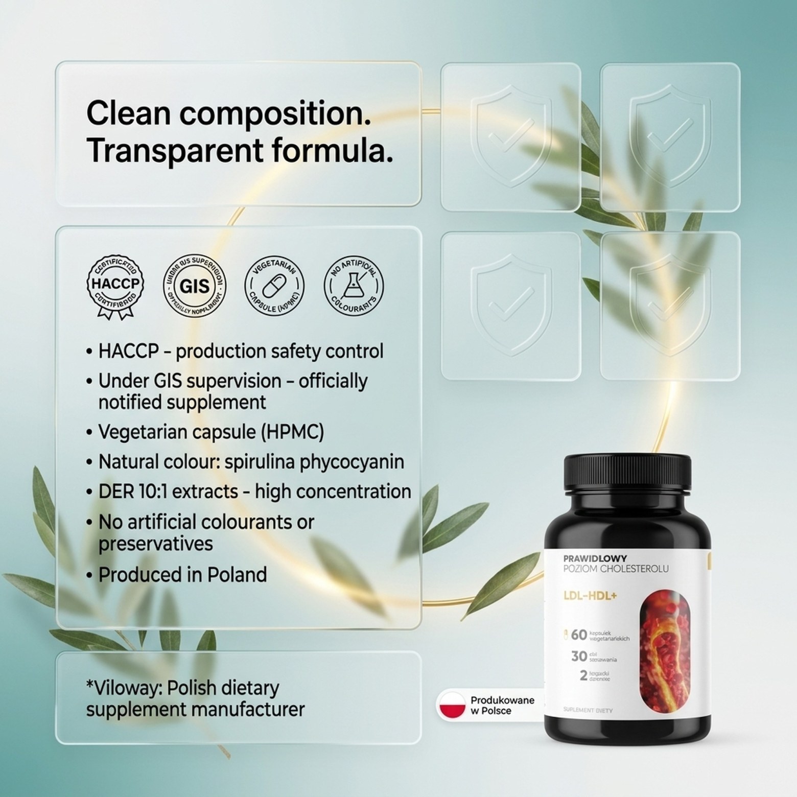 LDL-HDL+ - Olive Leaf + Guggul + Amla for a Daily Cholesterol Routine