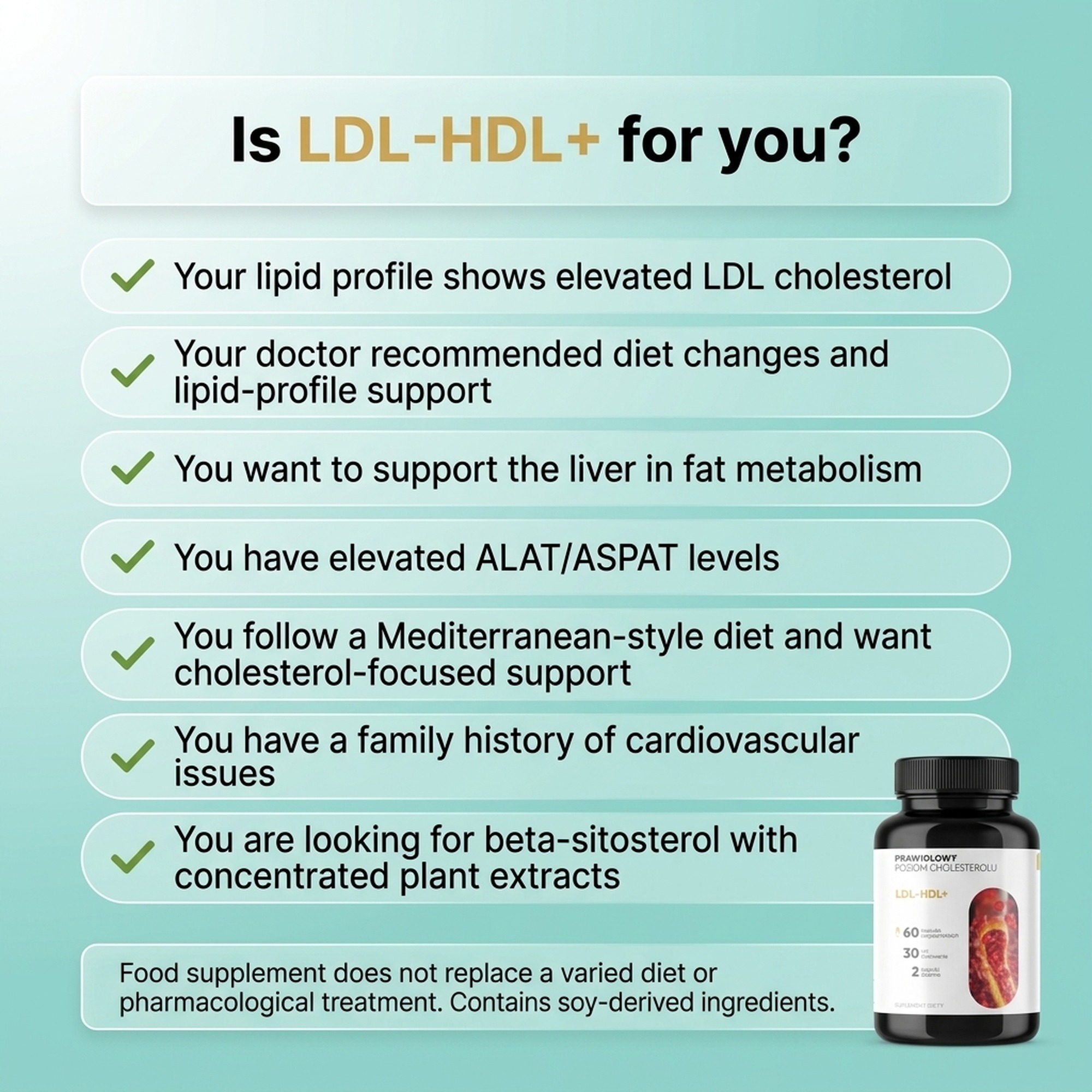 LDL-HDL+ - Olive Leaf + Guggul + Amla for a Daily Cholesterol Routine