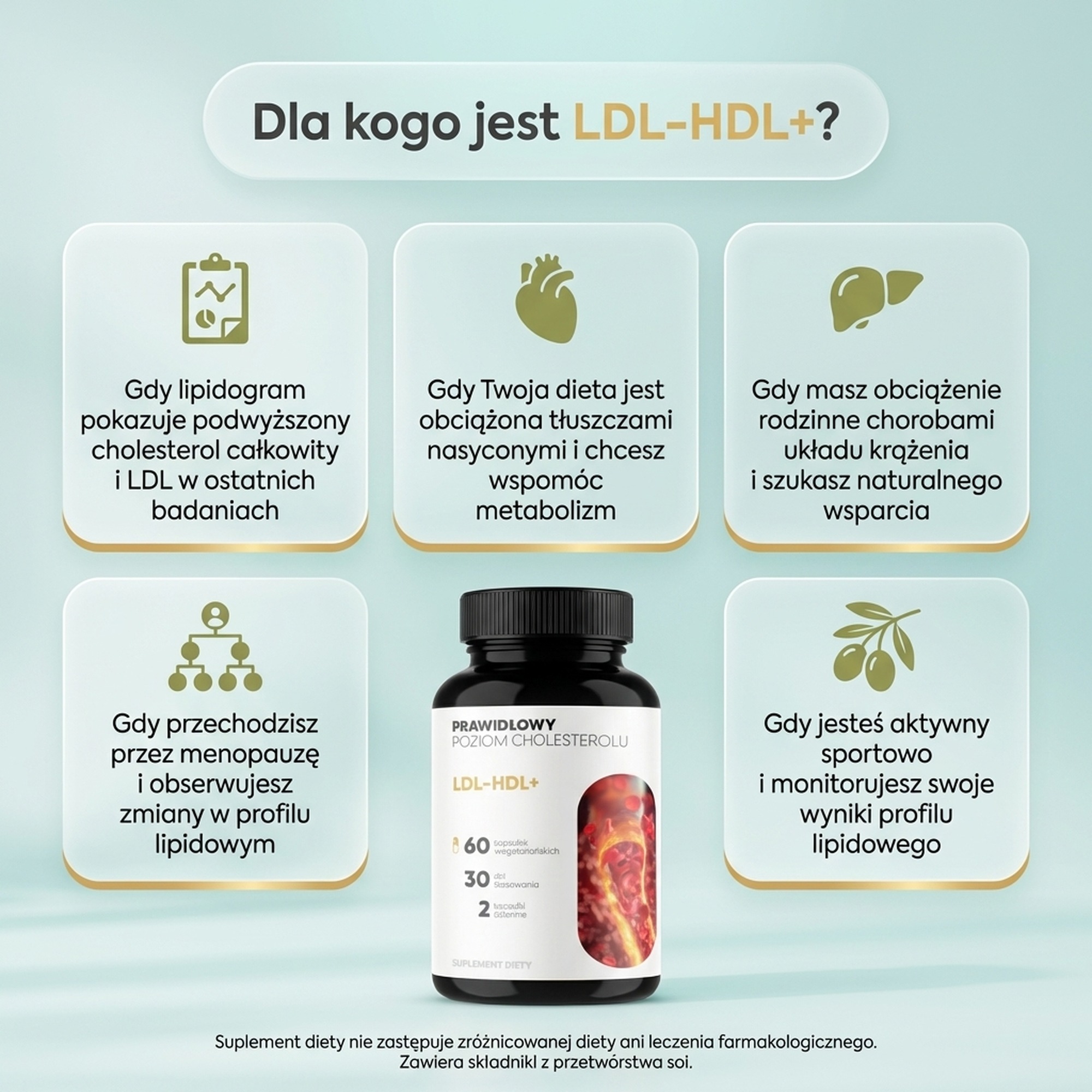 LDL-HDL+ - Drzewo oliwne + Balsamowiec + Amla na prawidłowy cholesterol