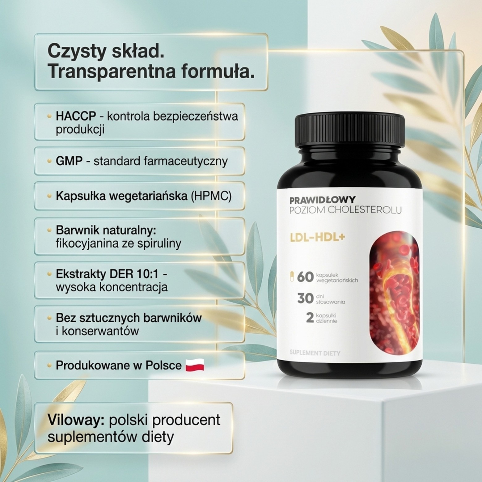 LDL-HDL+ - Drzewo oliwne + Balsamowiec + Amla na prawidłowy cholesterol