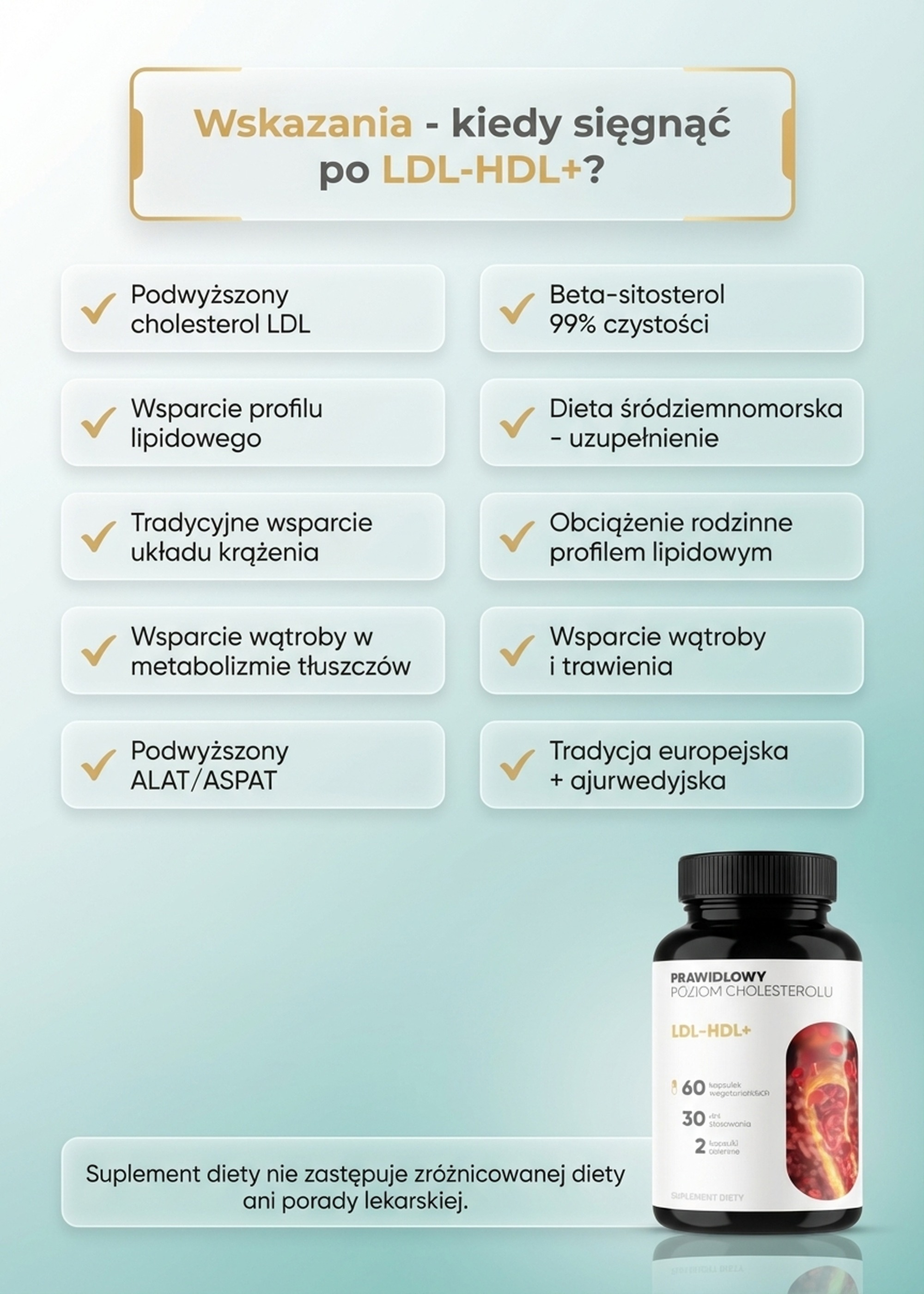 LDL-HDL+ - Drzewo oliwne + Balsamowiec + Amla na prawidłowy cholesterol