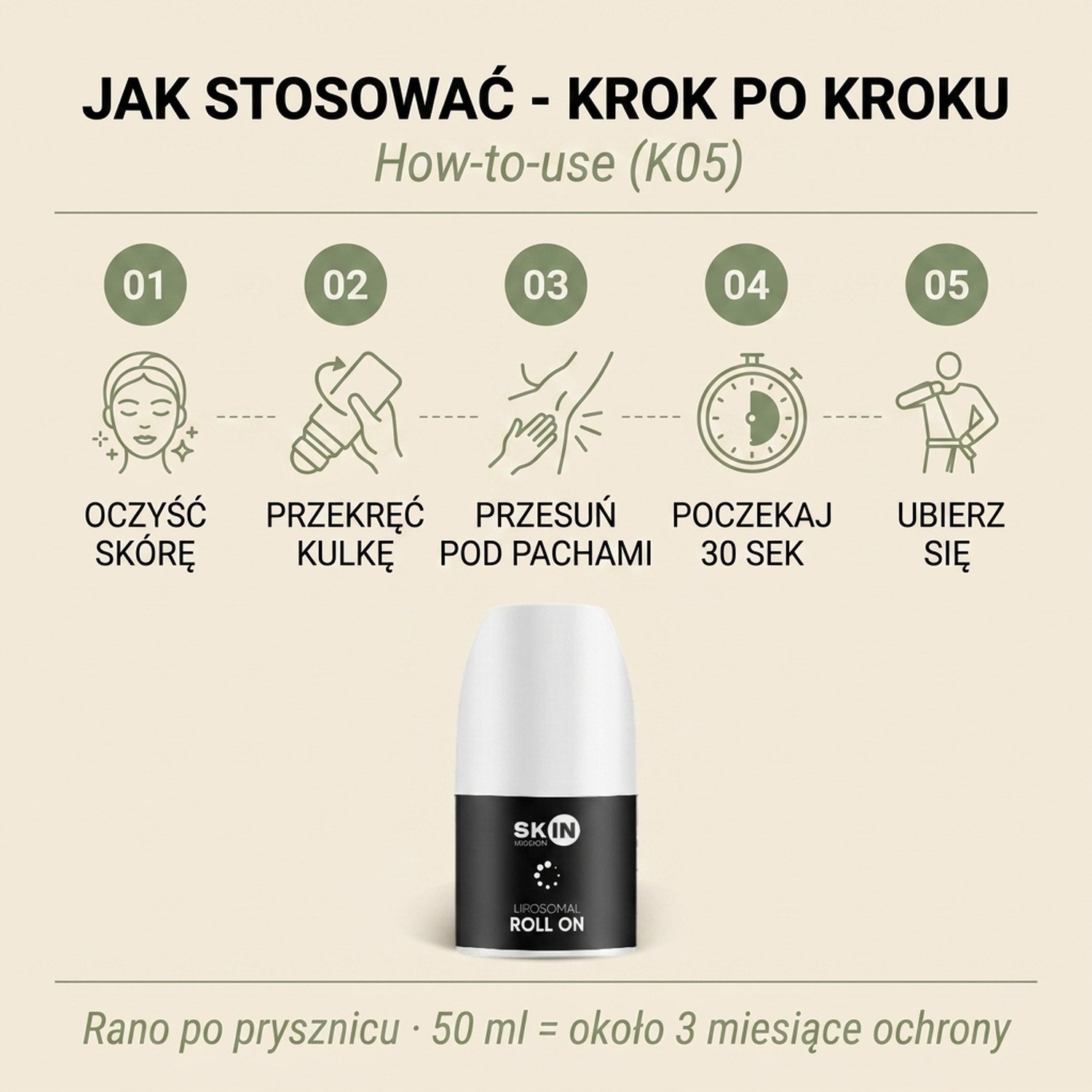 Liposomal Roll On - 16 Plant Extracts + Zinc - Aluminium-free Deodorant | Skin Mission