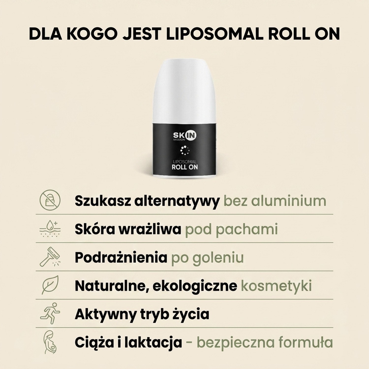 Liposomal Roll On - 16 Plant Extracts + Zinc - Aluminium-free Deodorant | Skin Mission
