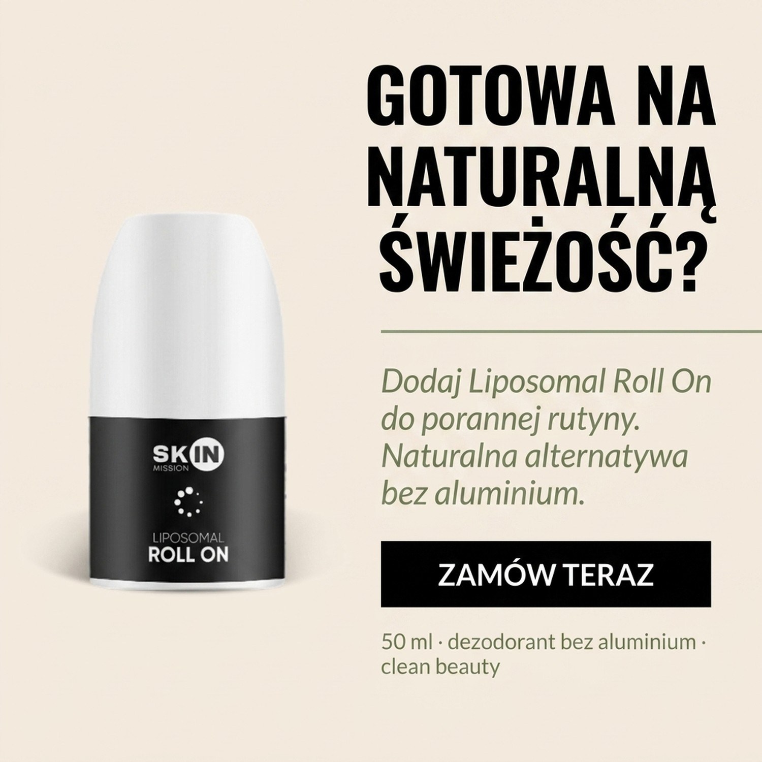 Liposomal Roll On - 16 Plant Extracts + Zinc - Aluminium-free Deodorant | Skin Mission