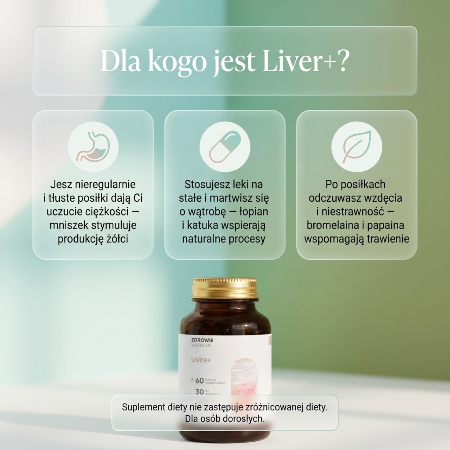 Liver+ - Mniszek + Katuka + Łopian na wsparcie wątroby