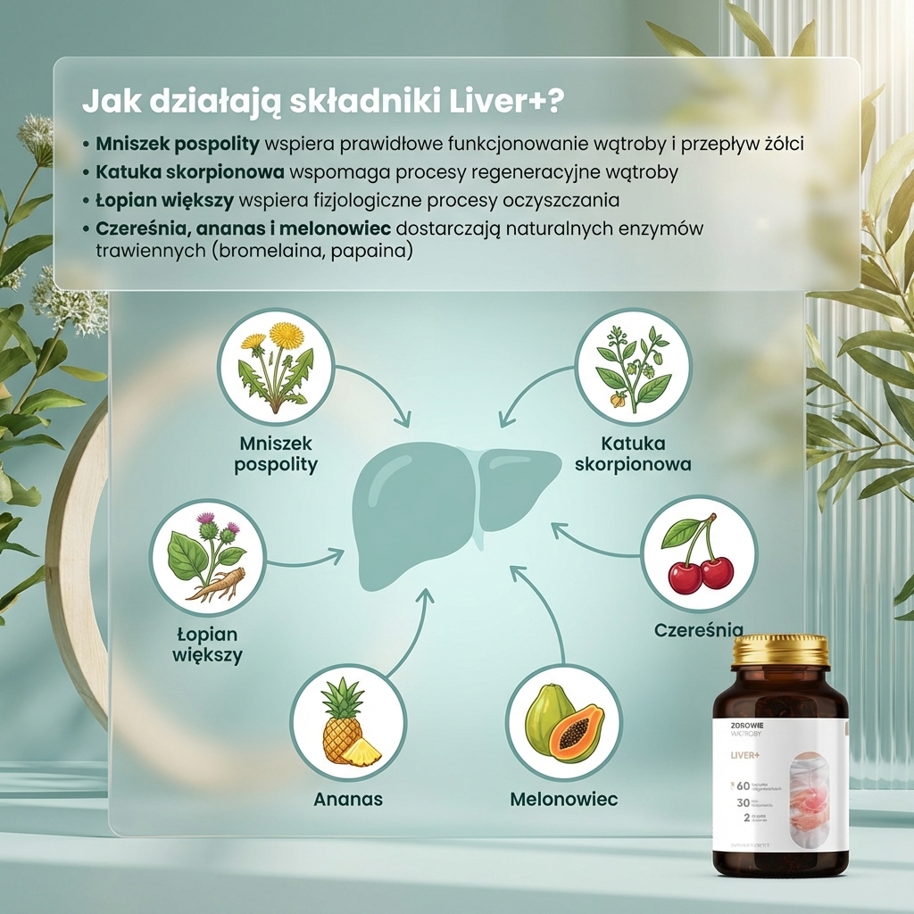 Liver+ - Mniszek + Katuka + Łopian na wsparcie wątroby