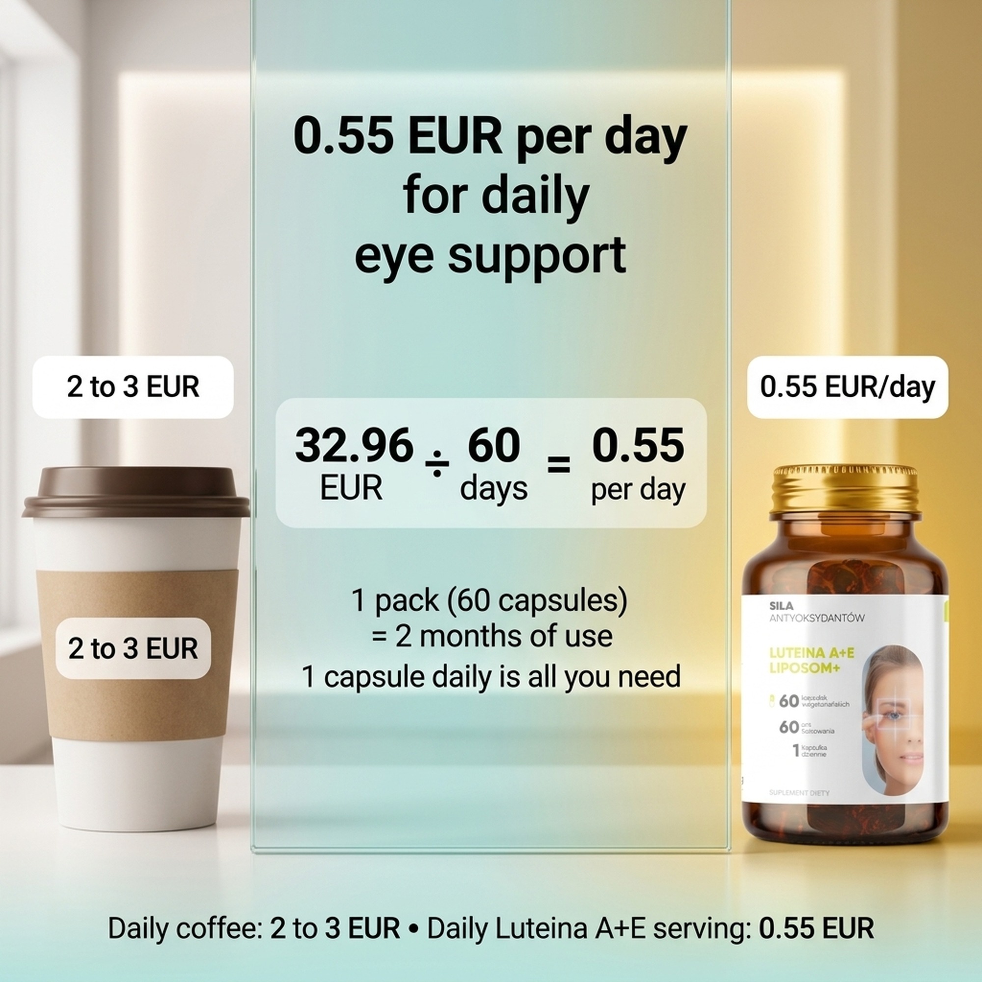 Luteina A + E Liposom+ - Lutein + Zeaxanthin + Vitamin E for Eye Support
