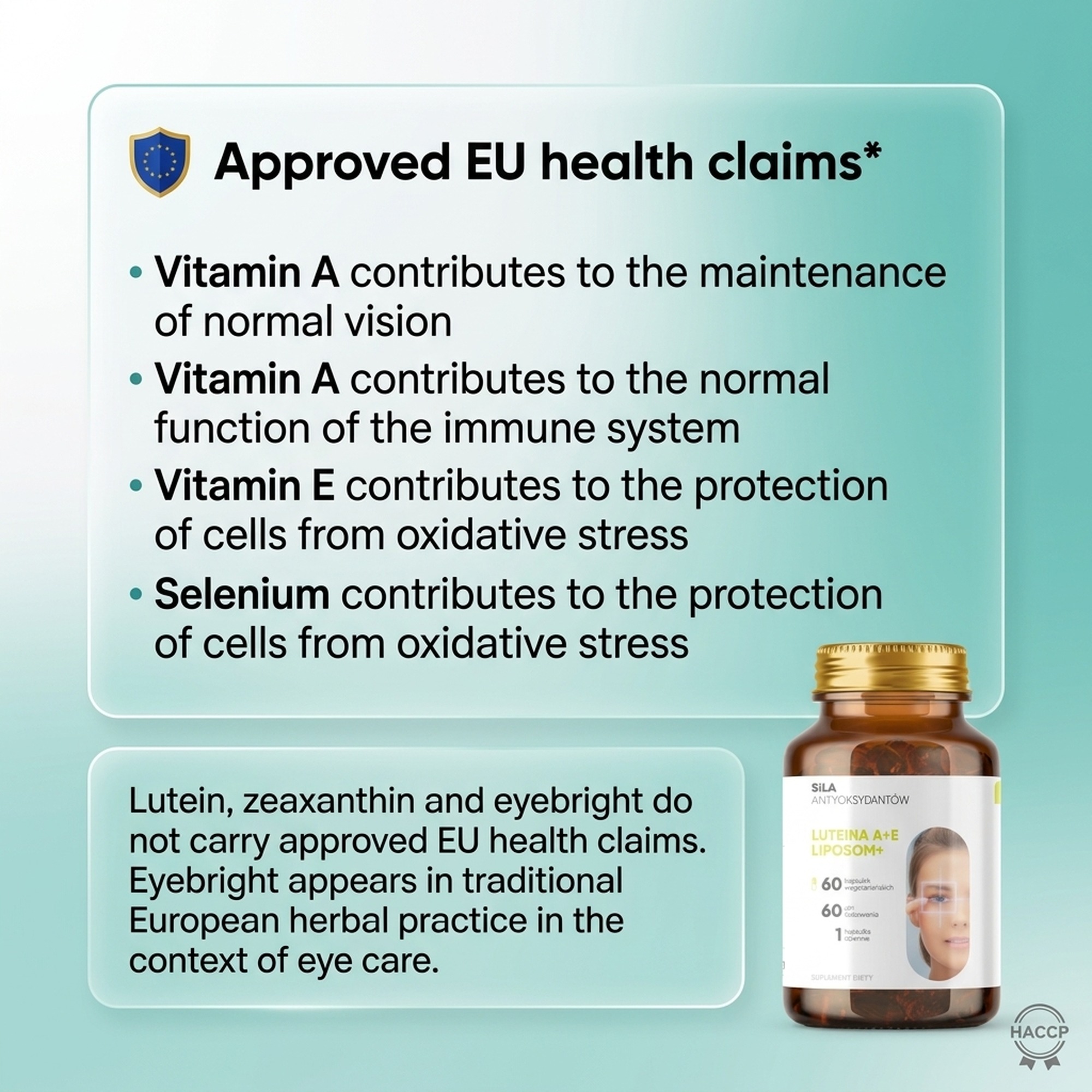 Luteina A + E Liposom+ - Lutein + Zeaxanthin + Vitamin E for Eye Support