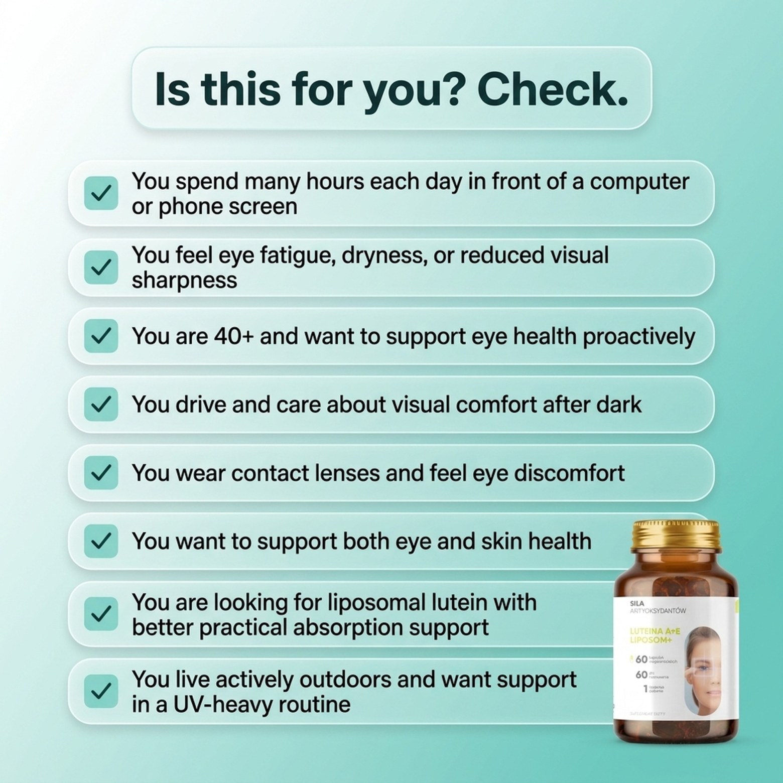 Luteina A + E Liposom+ - Lutein + Zeaxanthin + Vitamin E for Eye Support