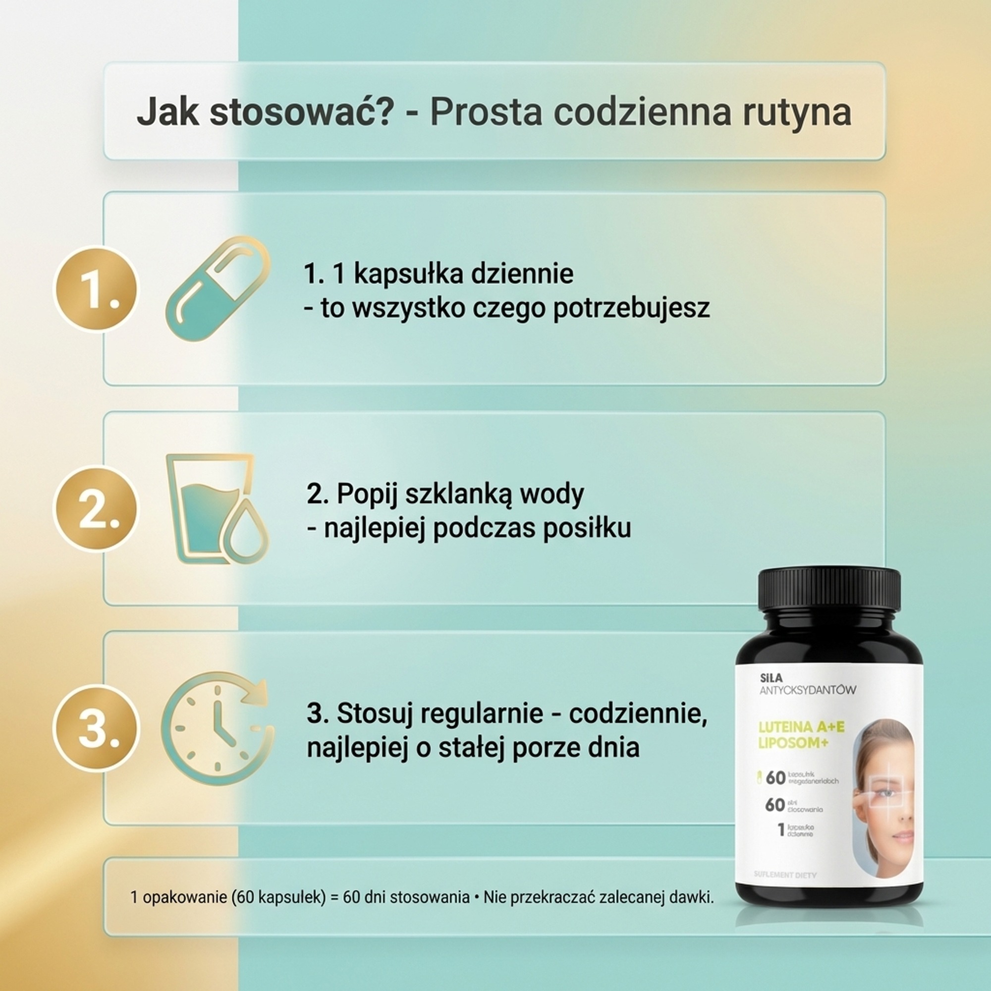 Luteina A + E Liposom+ - Luteina + Zeaksantyna + Witamina E na zdrowy wzrok