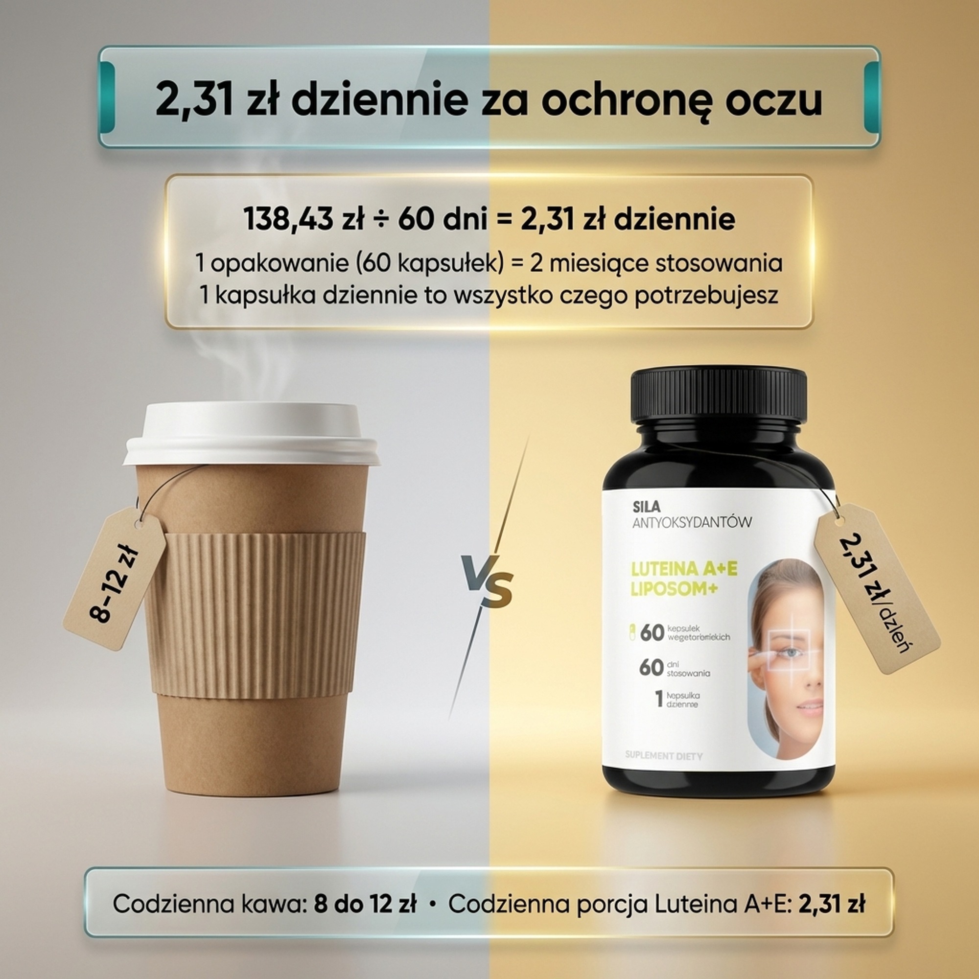 Luteina A + E Liposom+ - Luteina + Zeaksantyna + Witamina E na zdrowy wzrok