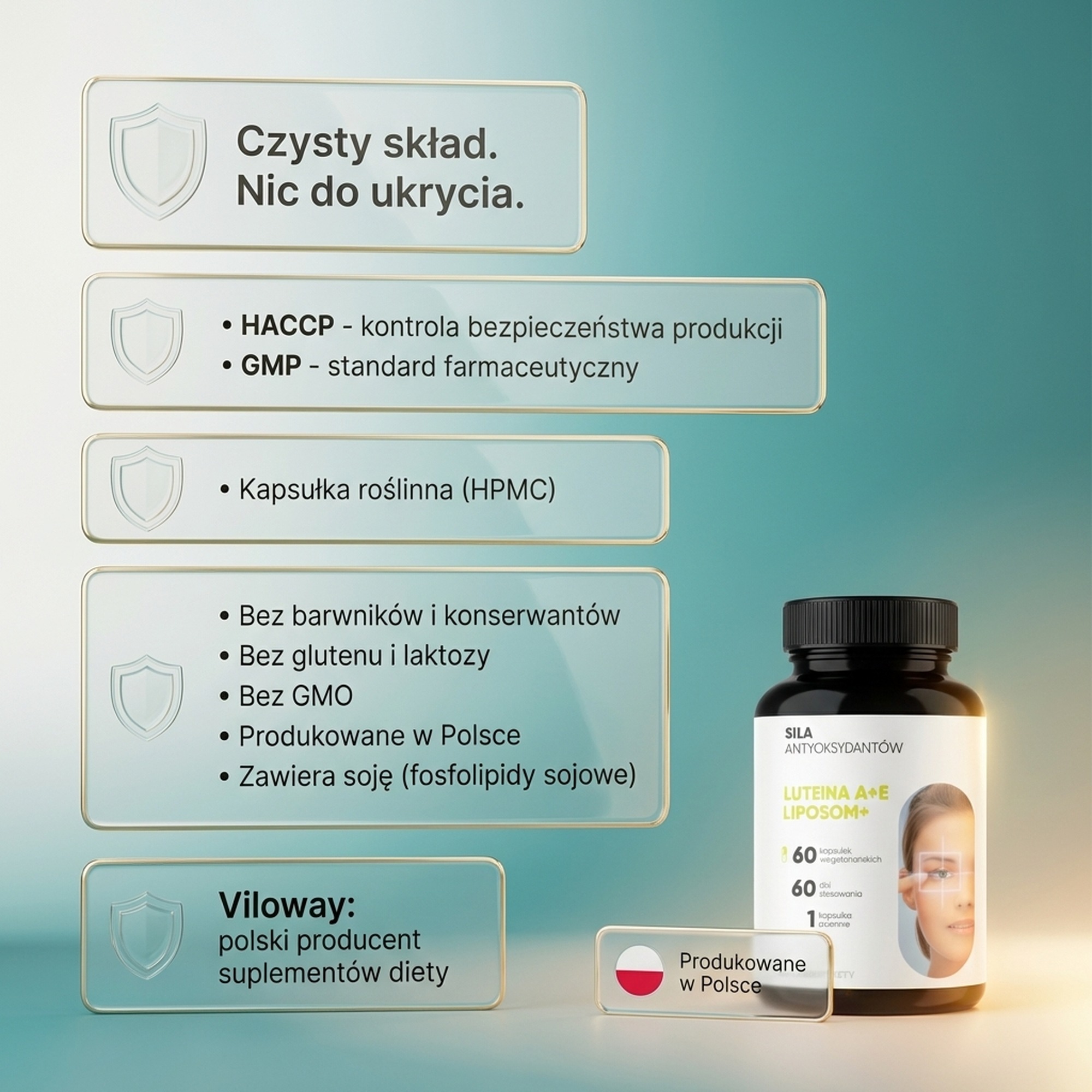 Luteina A + E Liposom+ - Luteina + Zeaksantyna + Witamina E na zdrowy wzrok