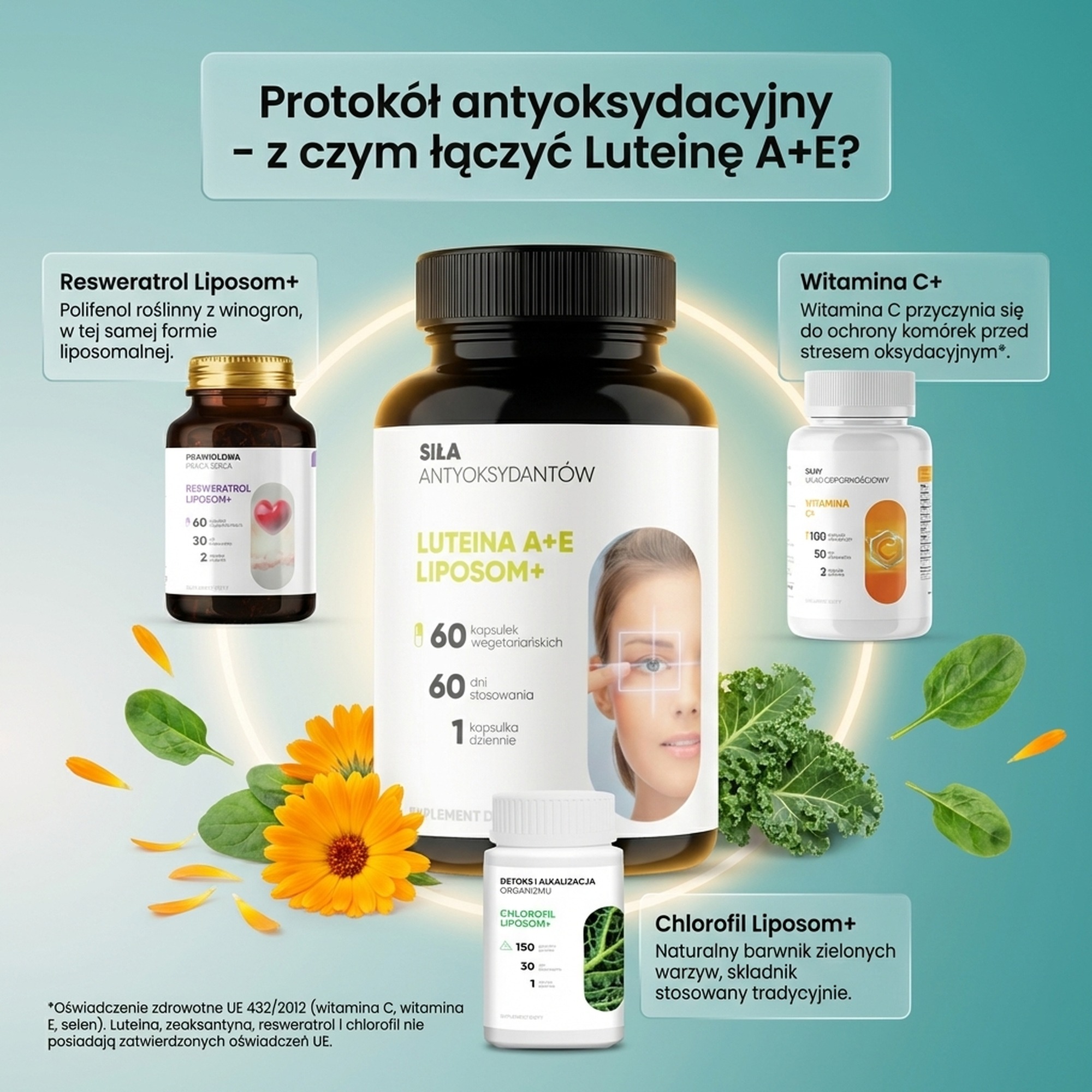 Luteina A + E Liposom+ - Luteina + Zeaksantyna + Witamina E na zdrowy wzrok
