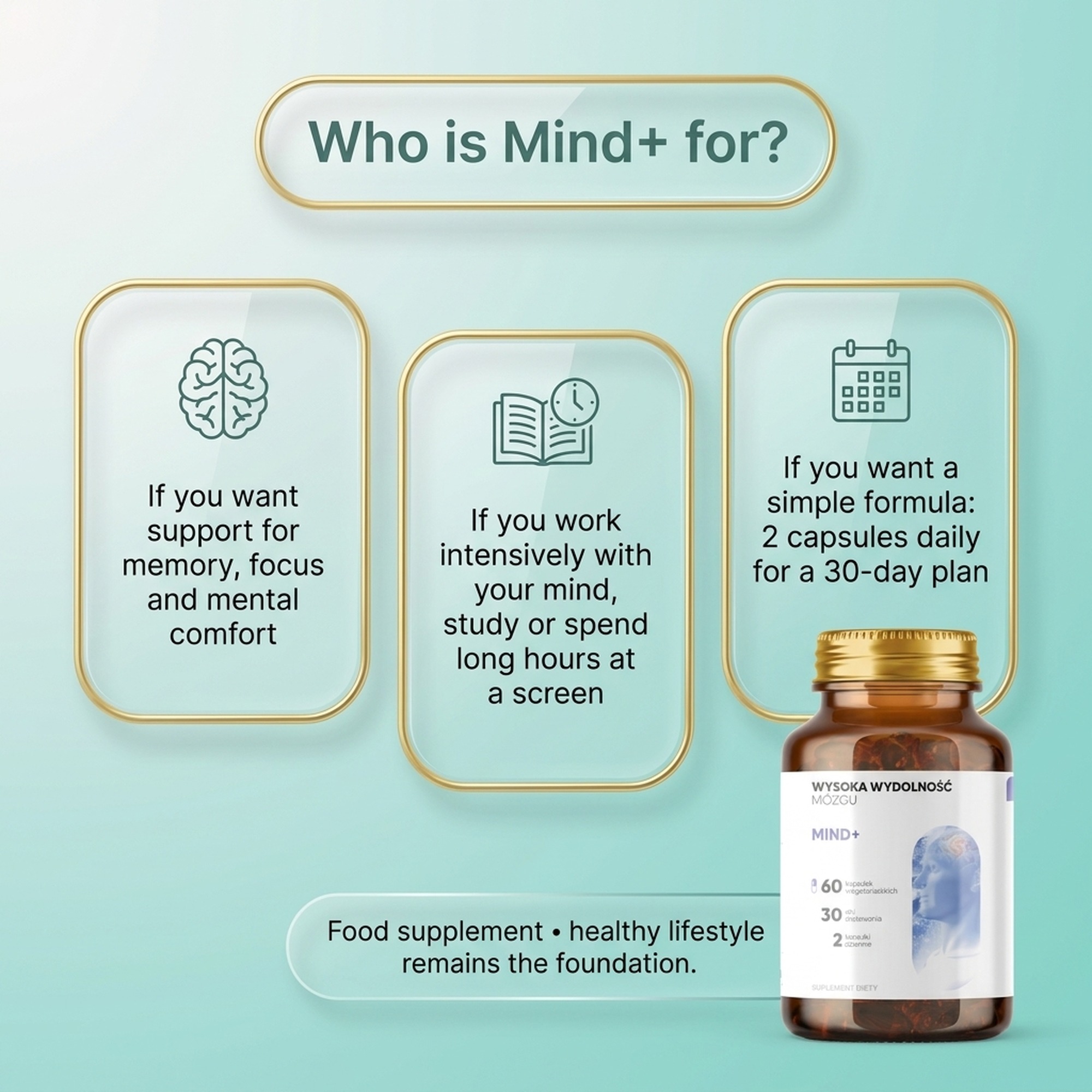Mind+ - Holy Basil + Polygala + Ginkgo for Memory and Focus