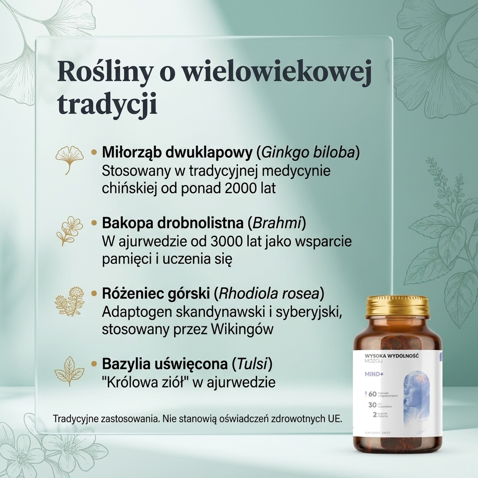 Mind+ - Bazylia święta + Krzyżownica + Miłorząb na pamięć i koncentrację