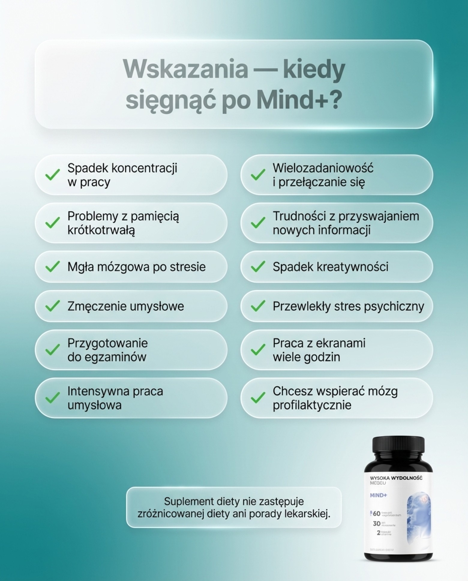 Mind+ - Bazylia święta + Krzyżownica + Miłorząb na pamięć i koncentrację