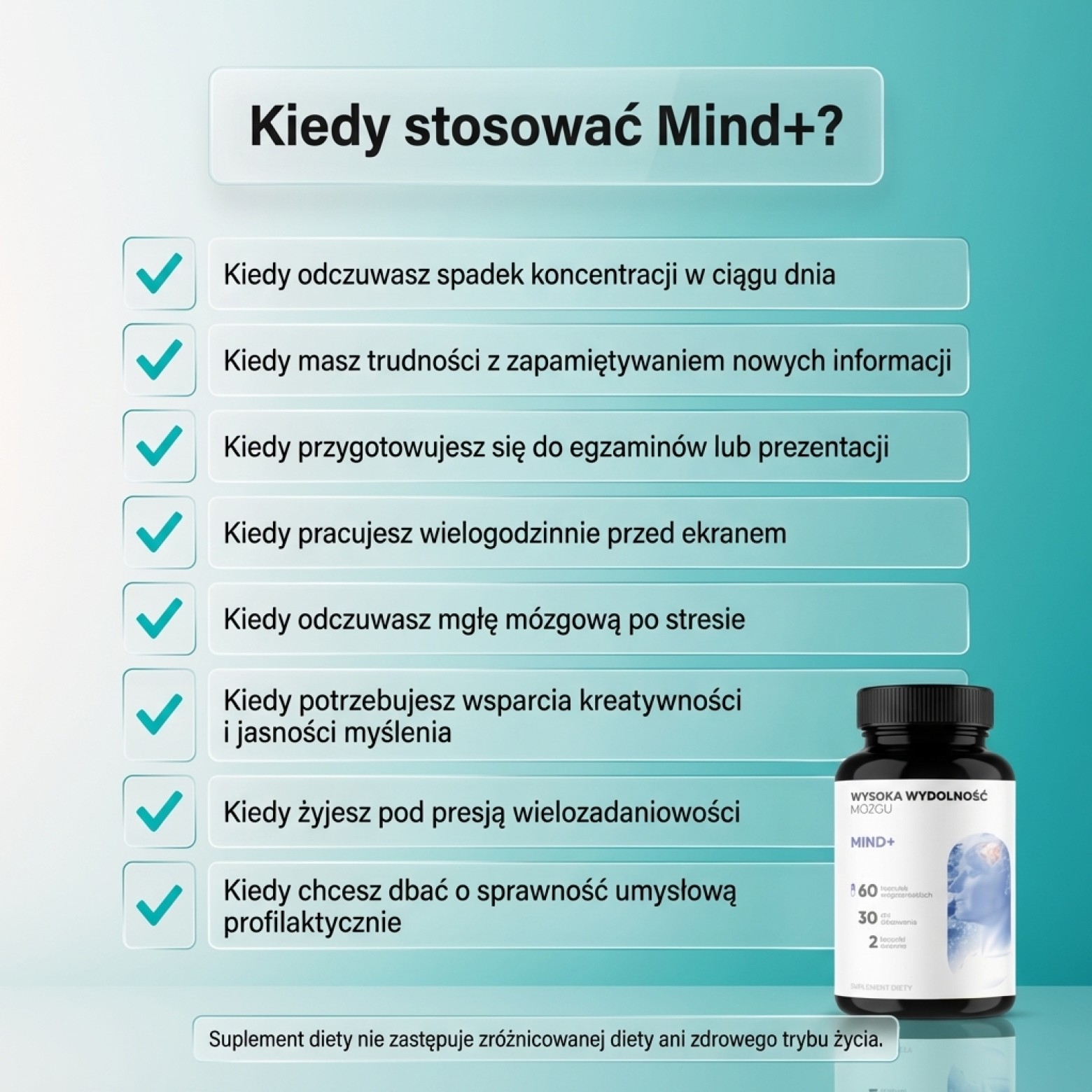 Mind+ - Bazylia święta + Krzyżownica + Miłorząb na pamięć i koncentrację