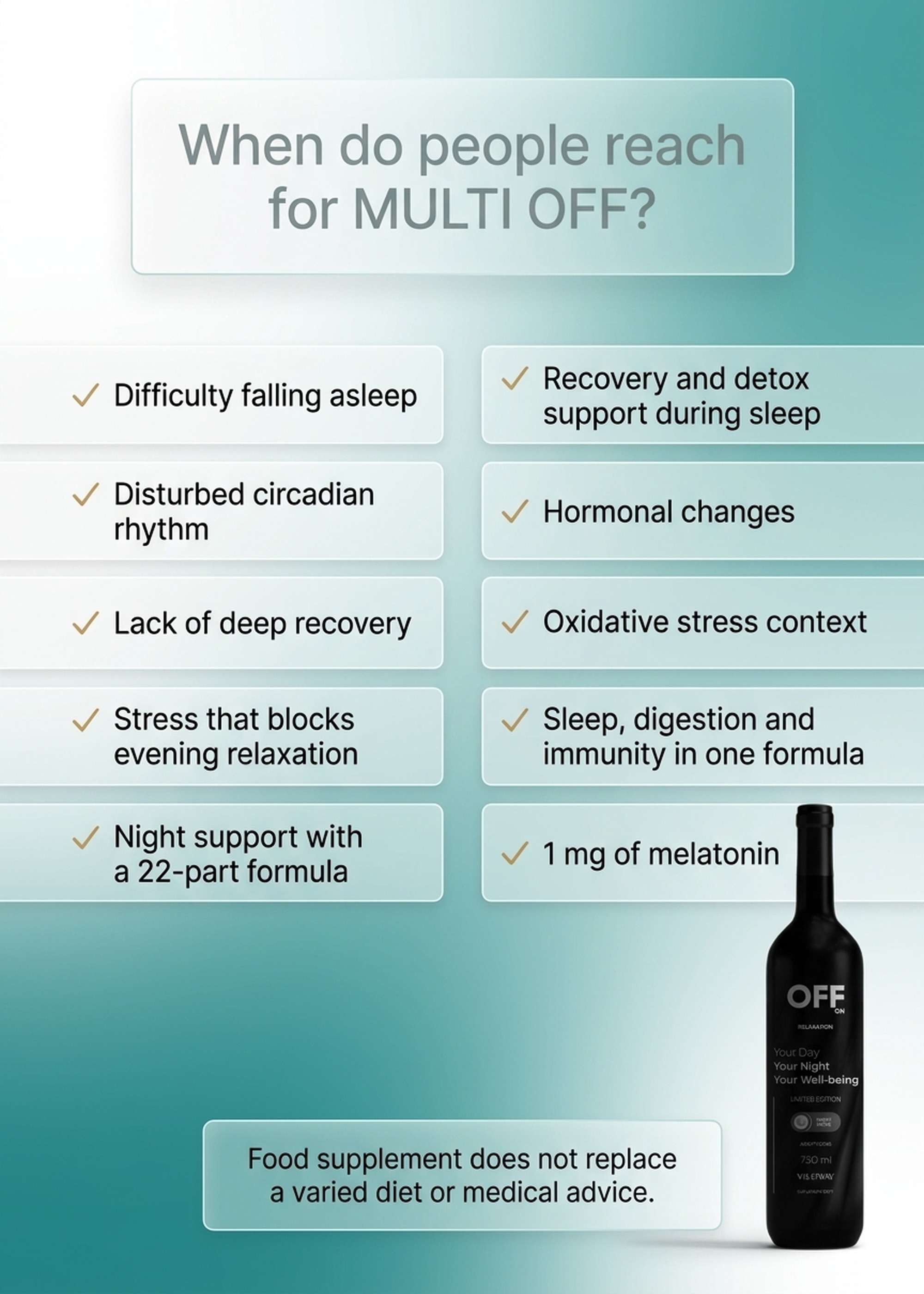 Multi OFF - Raspberry + Lemon + Alfalfa for Relaxation and Recovery - Liquid