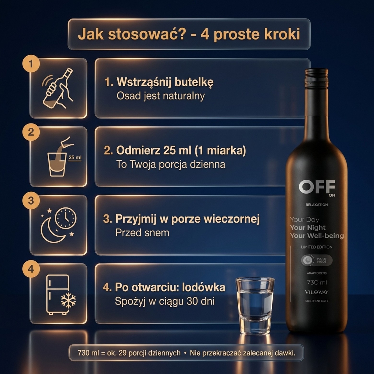Multi OFF - Malina + Cytryna + Lucerna na relaks i regenerację - płyn