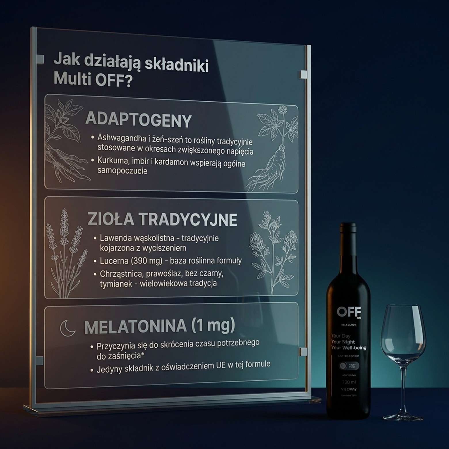 Multi OFF - Malina + Cytryna + Lucerna na relaks i regenerację - płyn